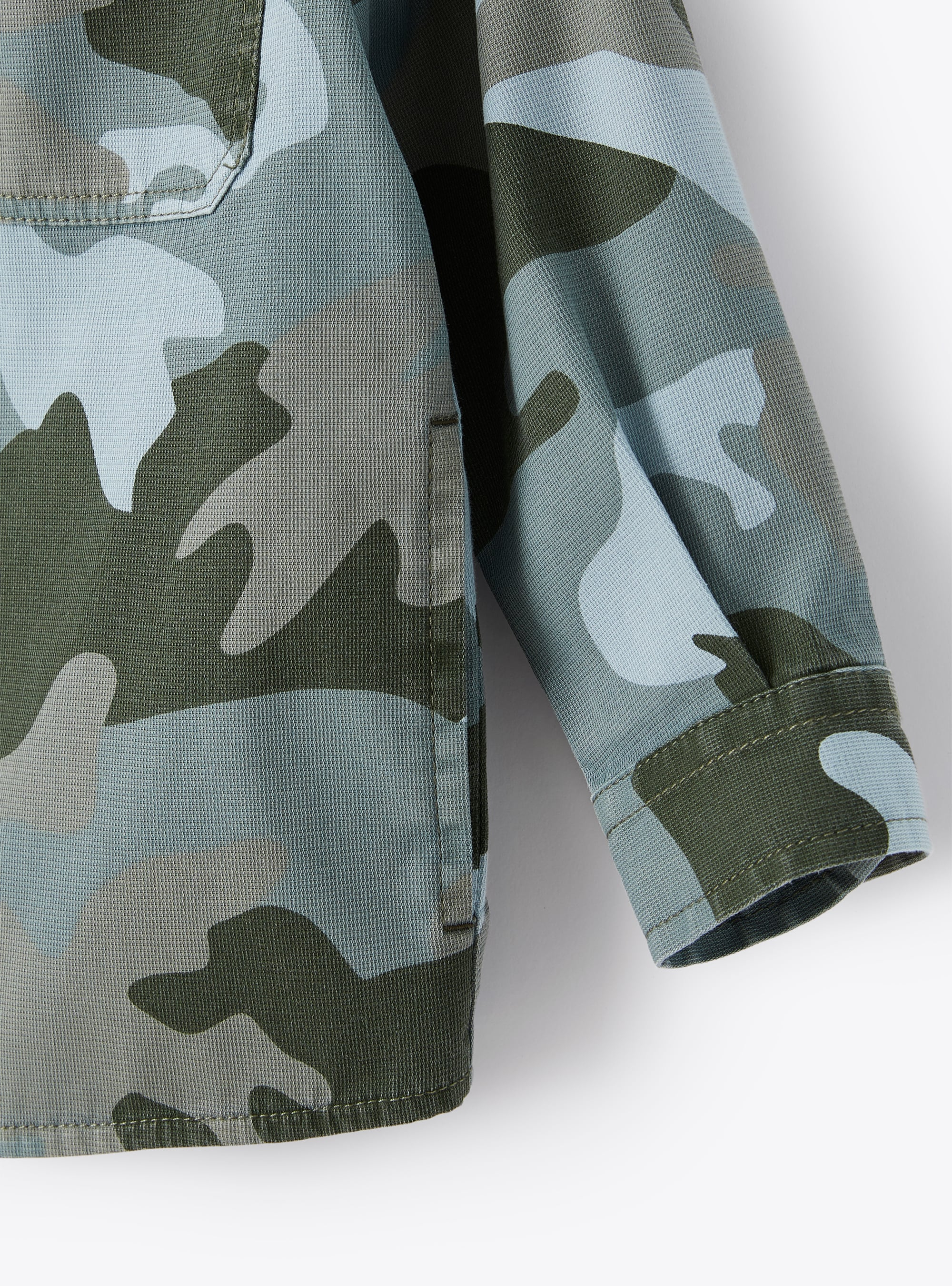 Shirt jacket in a camouflage pattern - Light blue | Il Gufo