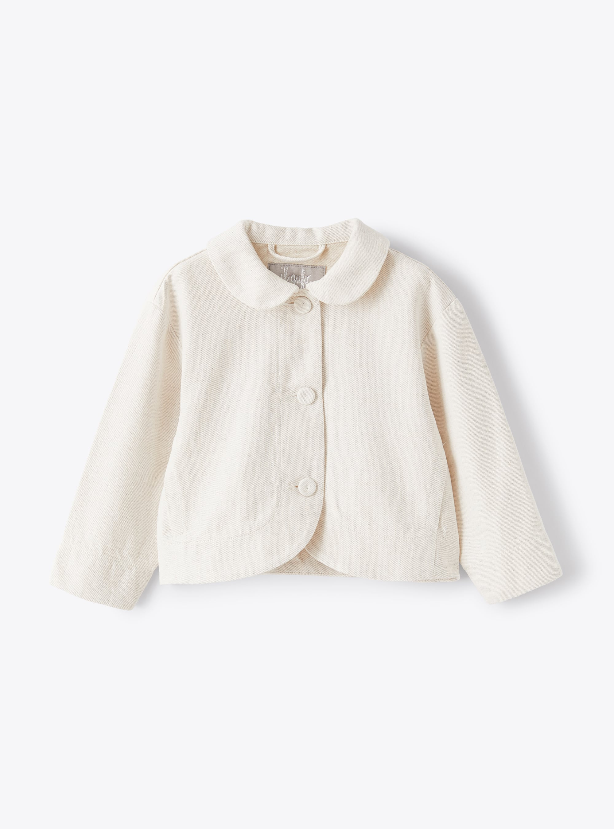 Jacket in white cotton-and-linen bull denim - Jackets - Il Gufo