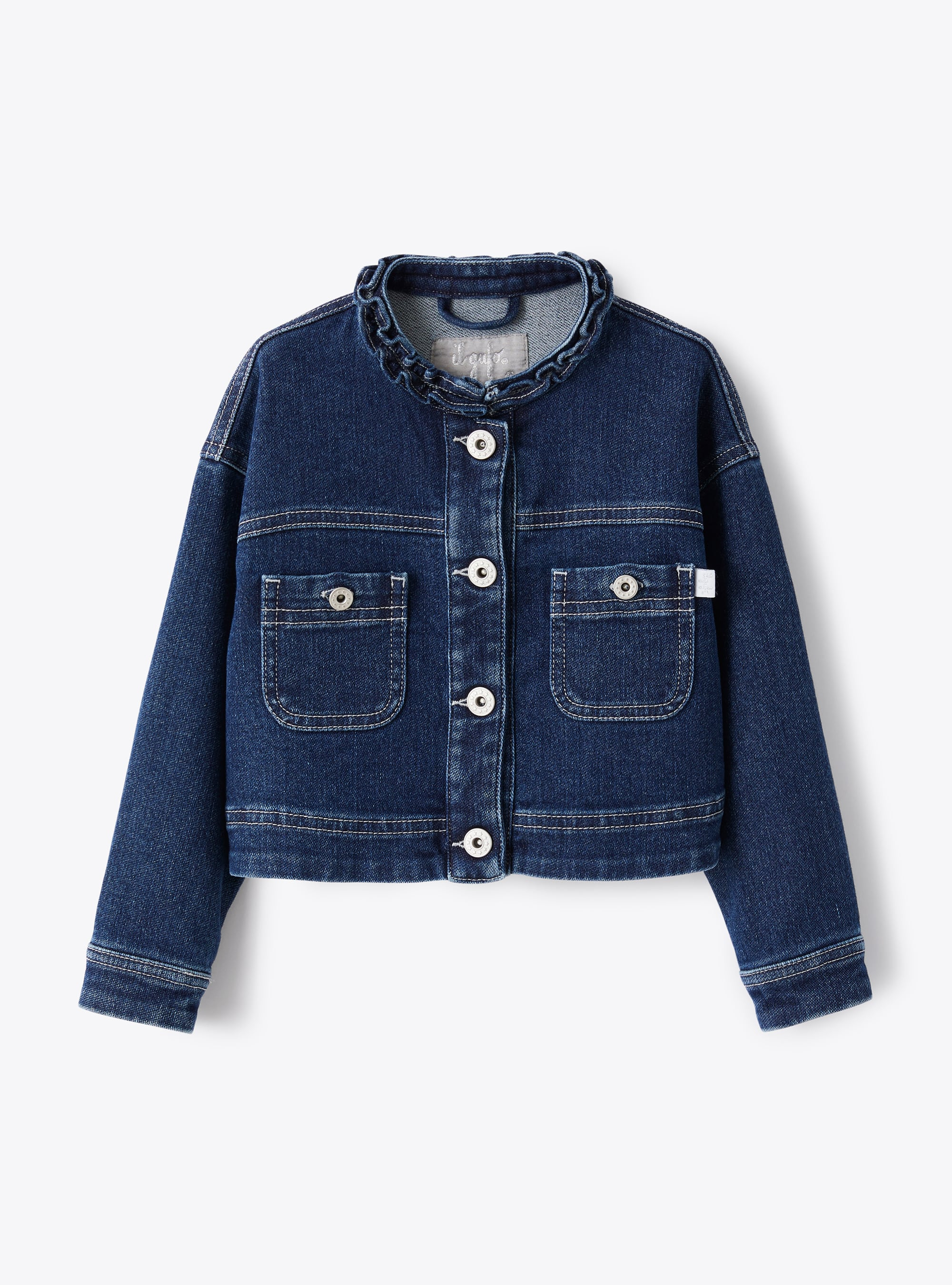 Jacket in stretch blue denim - Jackets - Il Gufo