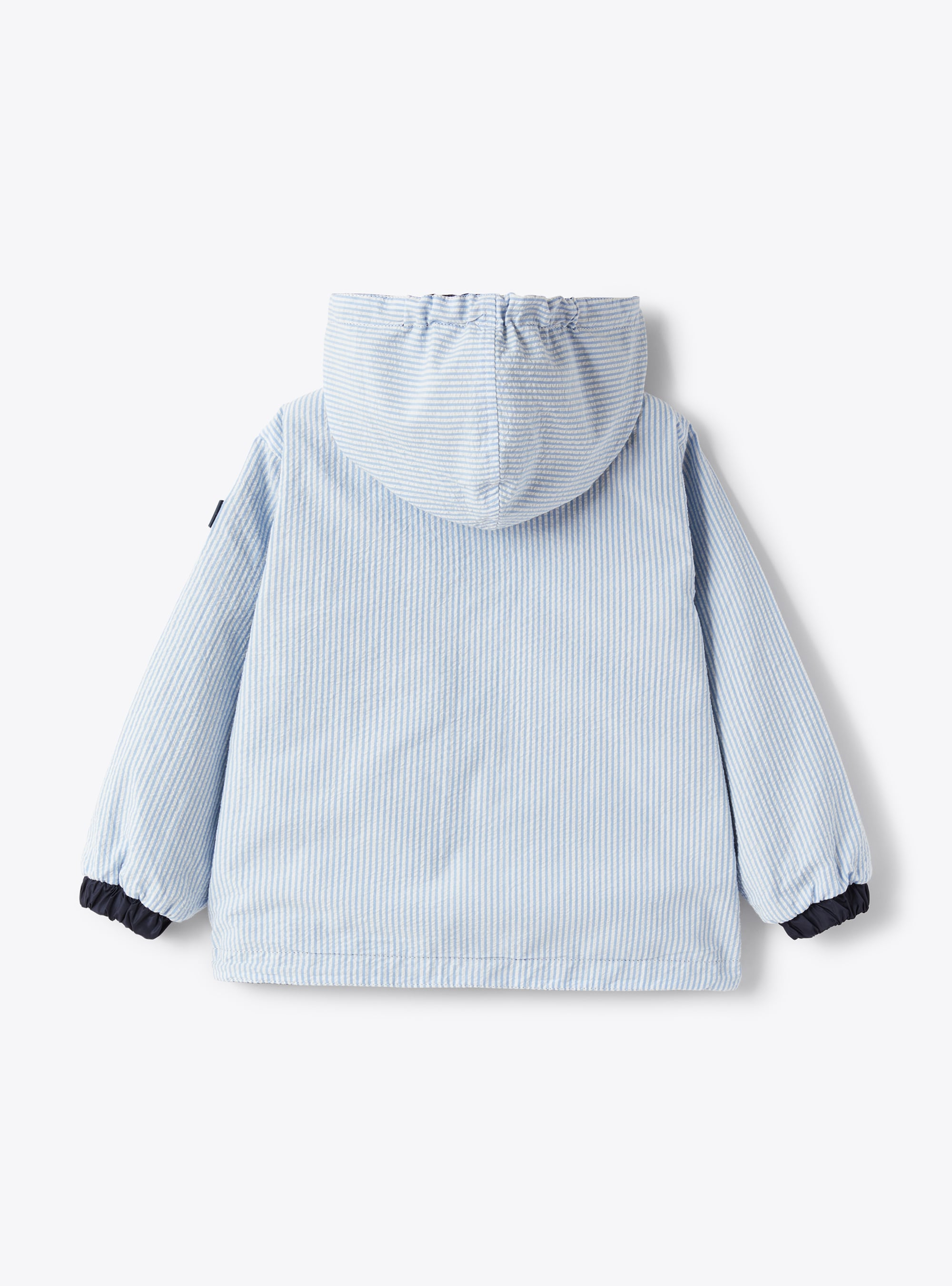 Reversible jacket in seersucker and nylon - Light blue | Il Gufo