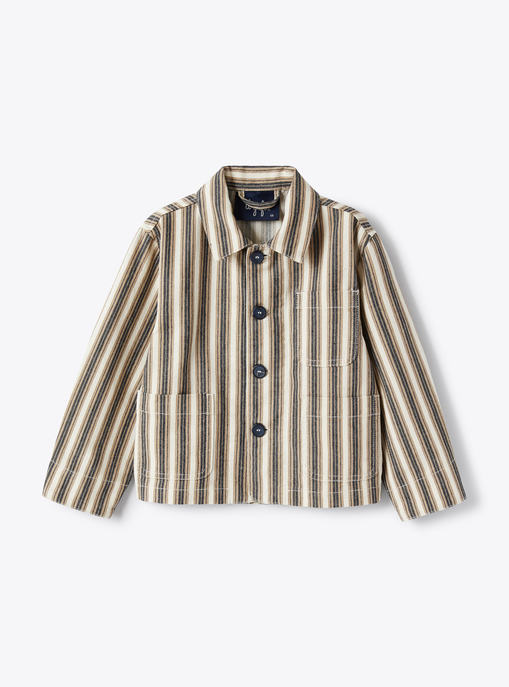 Jacket in a cotton blend with a stripe print - Jackets - Il Gufo