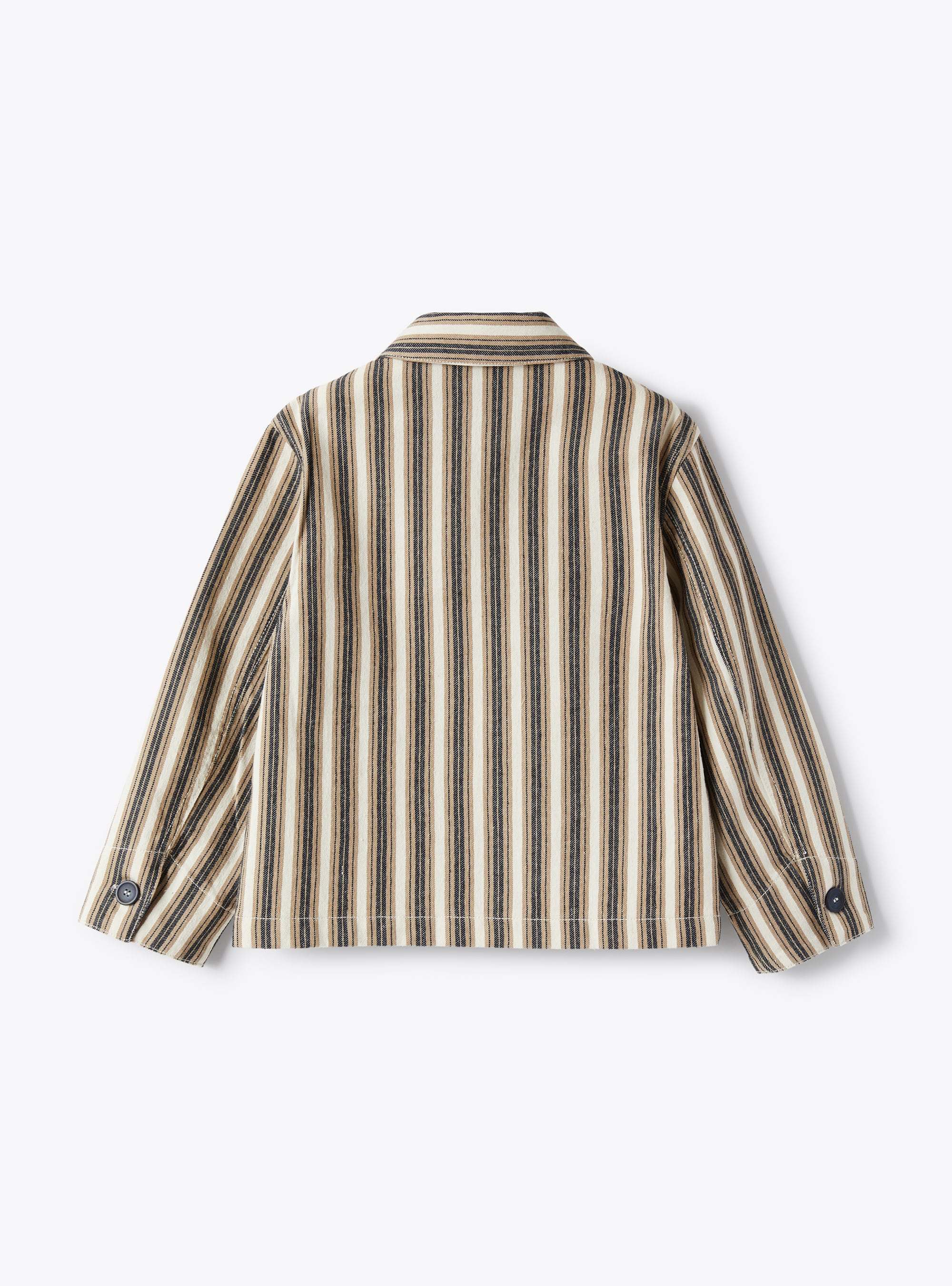 Veste en coton mélangé avec imprimé à rayures - Beige | Il Gufo