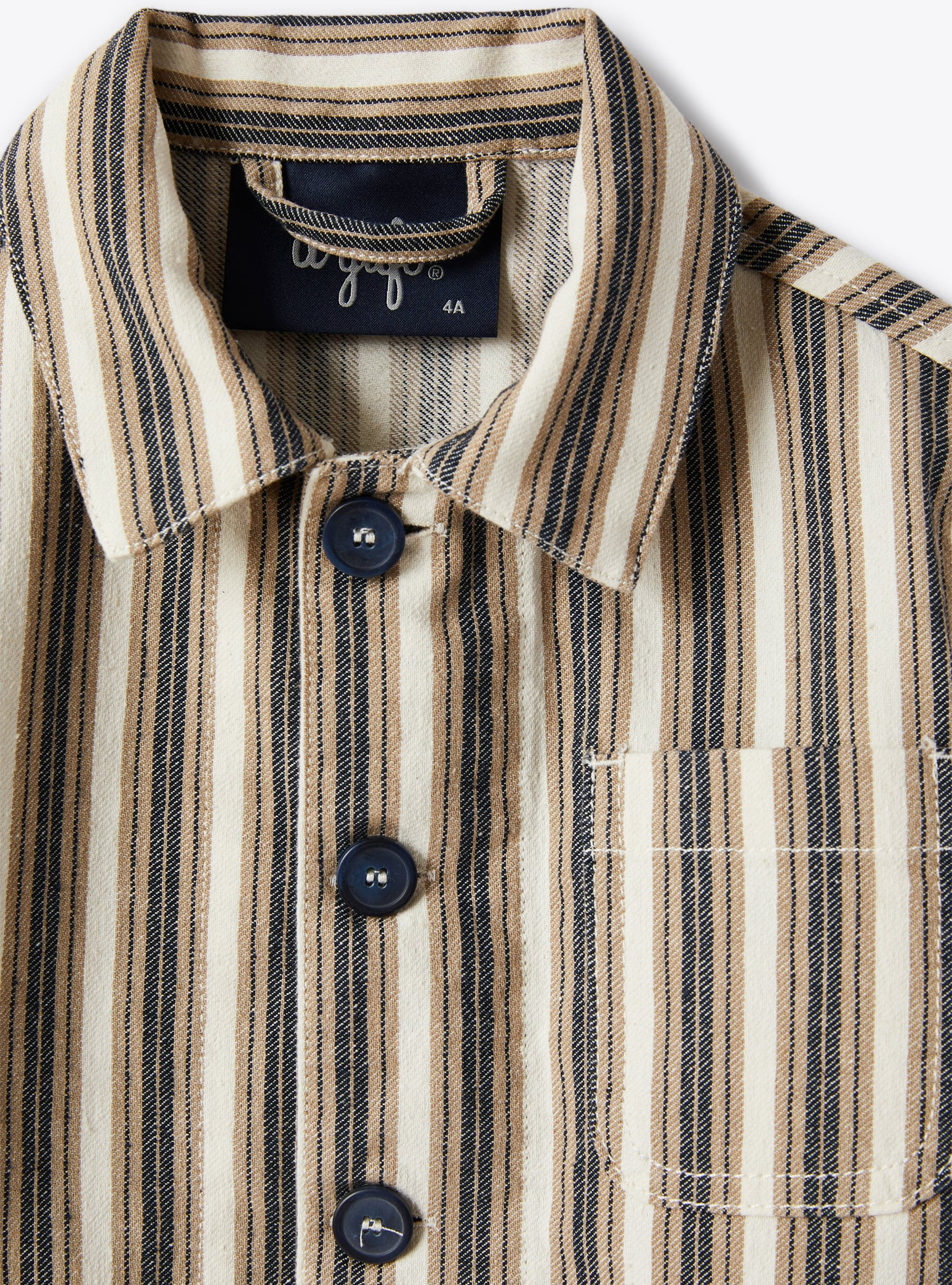 Jacket in a cotton blend with a stripe print - Beige | Il Gufo