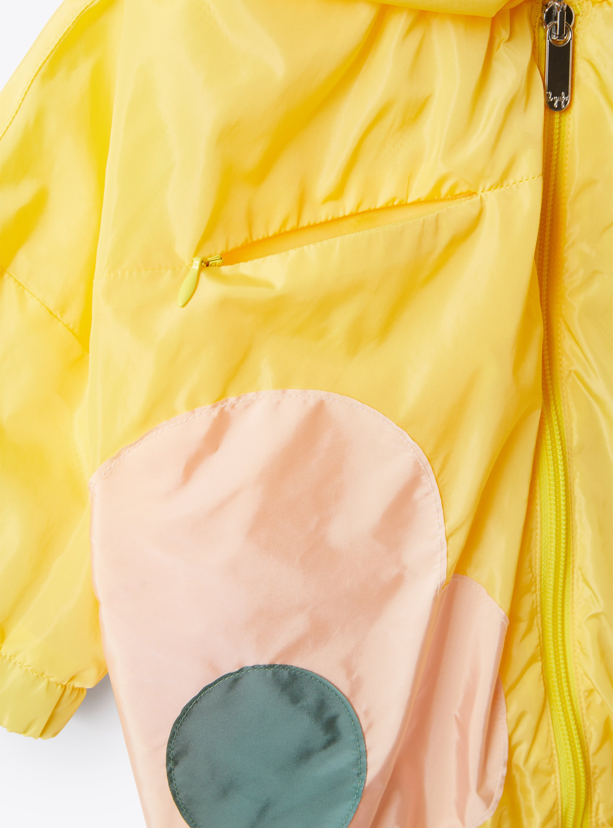 Jacket in nylon taffeta with flowers - Yellow | Il Gufo