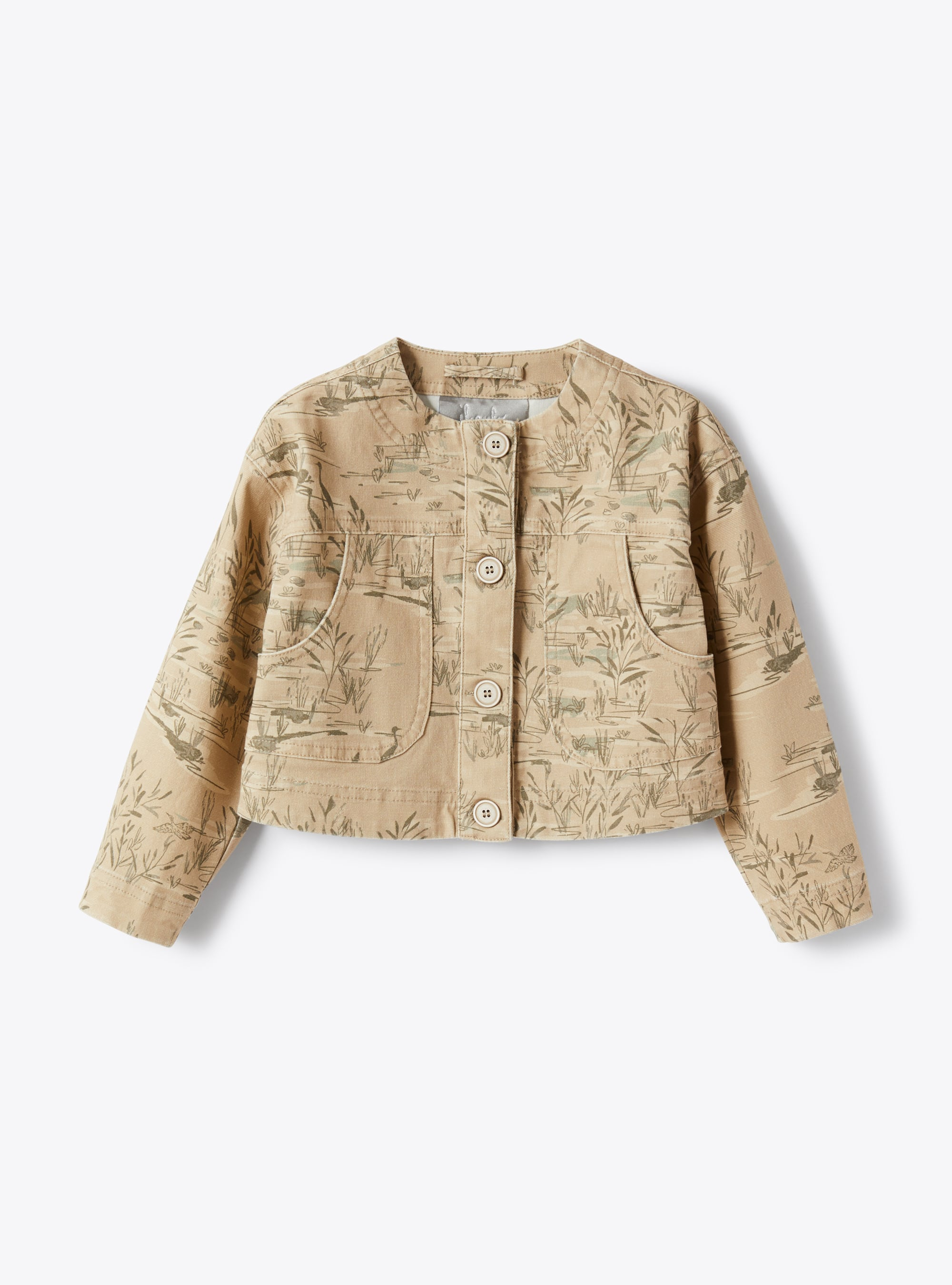 Canvas jacket in an exclusive print - Beige | Il Gufo