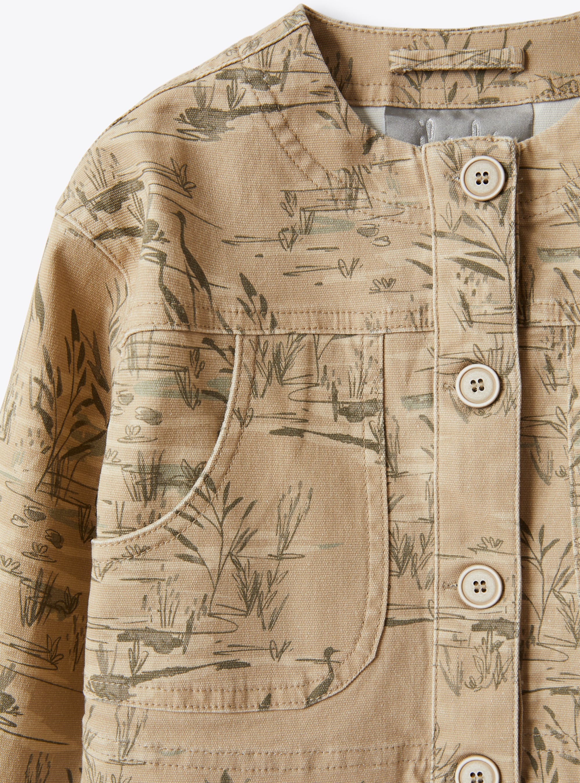 Canvas jacket in an exclusive print - Beige | Il Gufo