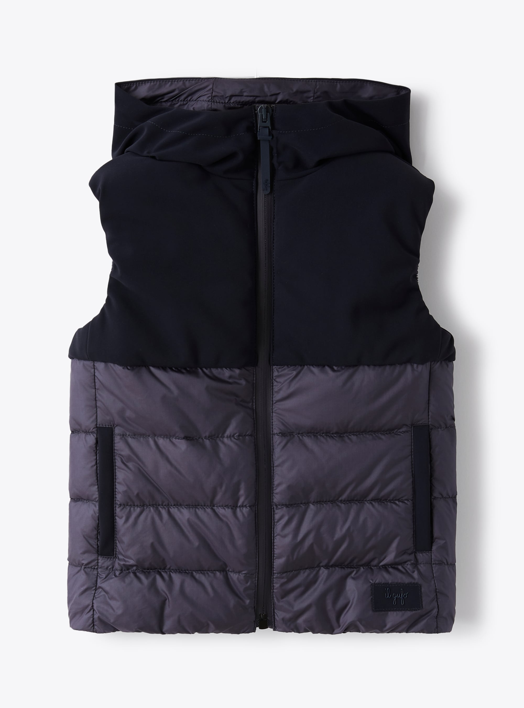Padded blue gilet in Sensitive® Fabrics material - Jackets - Il Gufo