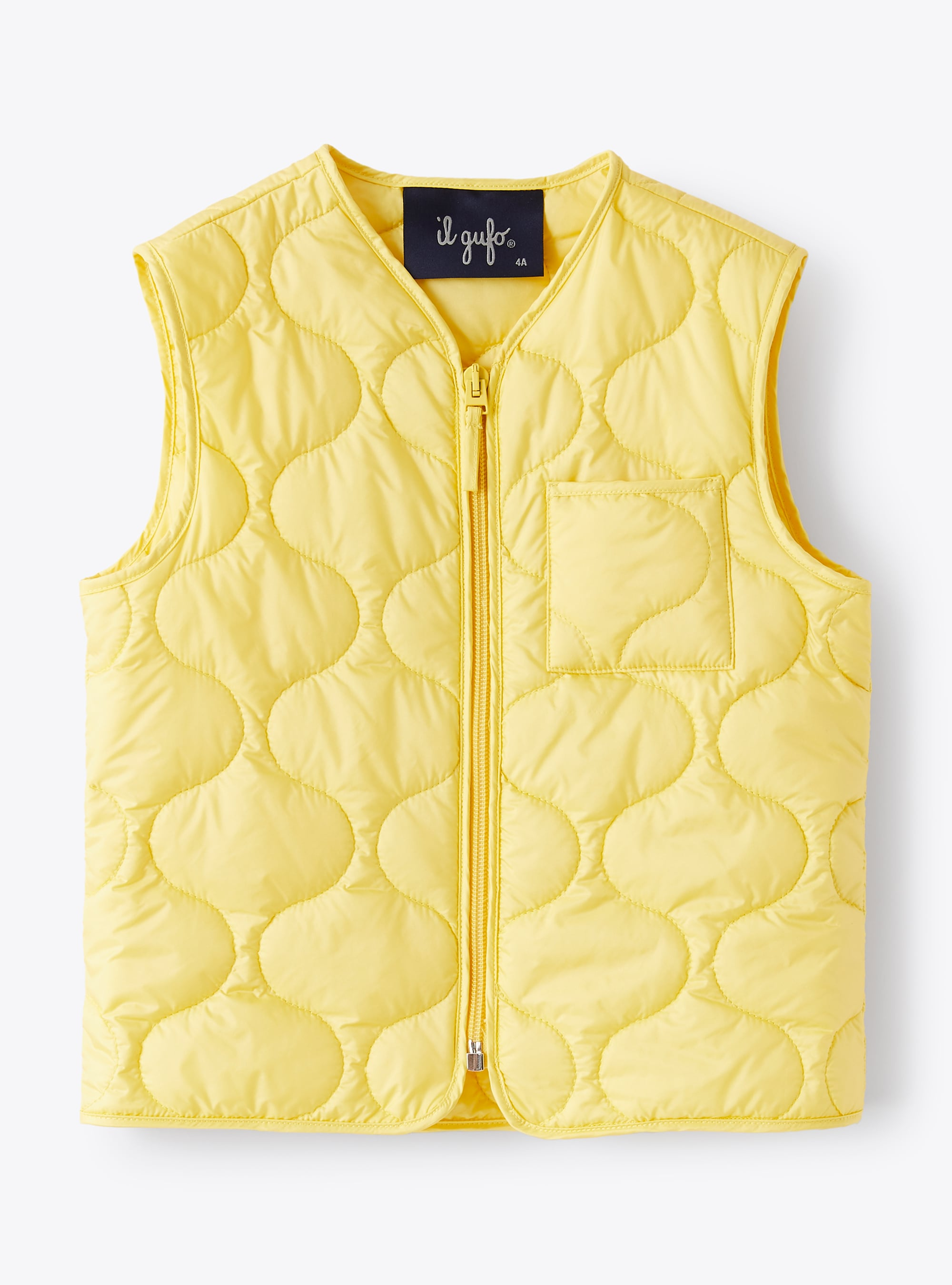 Cropped gilet in yellow with eco-friendly padding - Jackets - Il Gufo