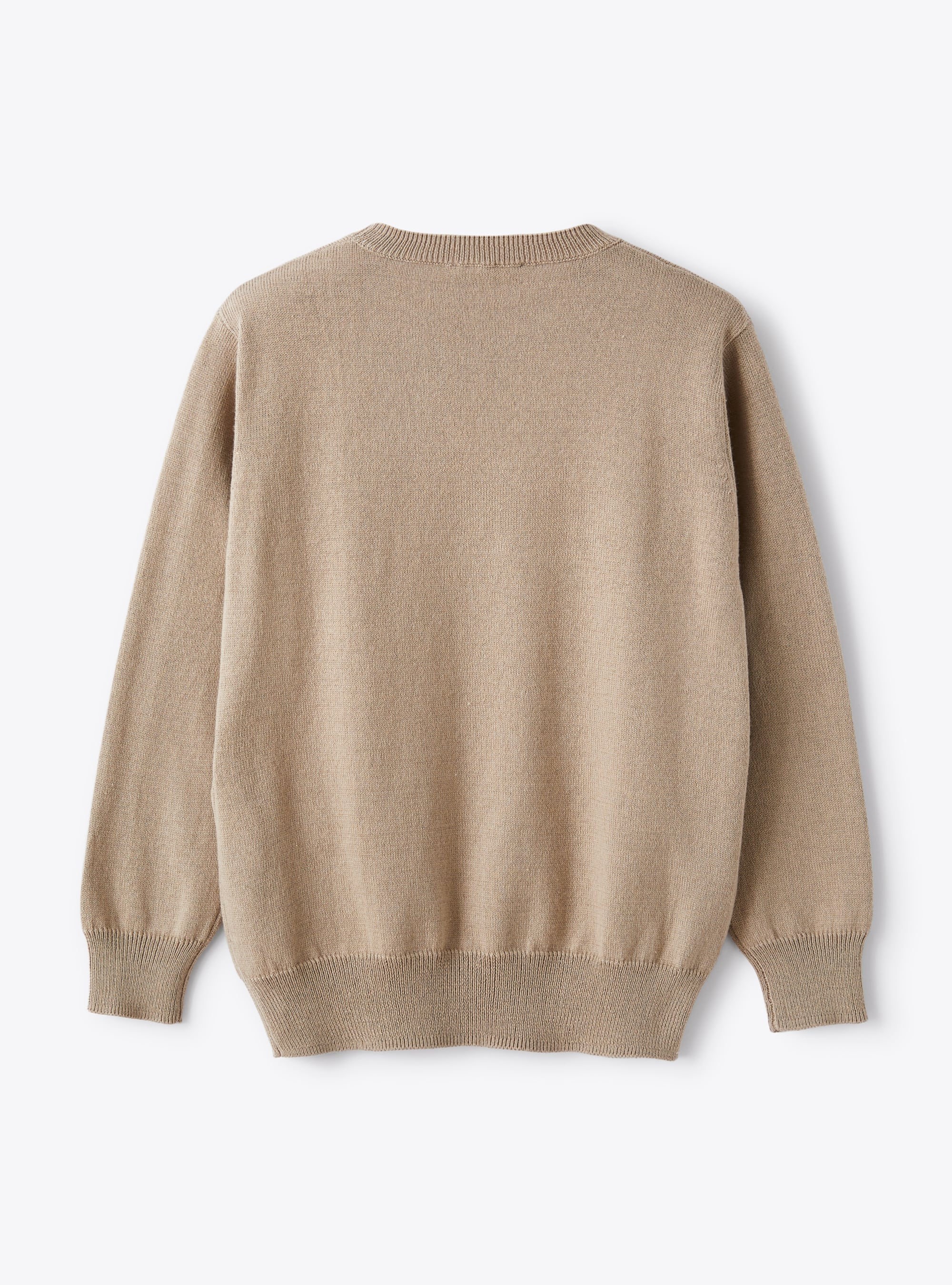 Sweater in organic beige cotton - Beige | Il Gufo