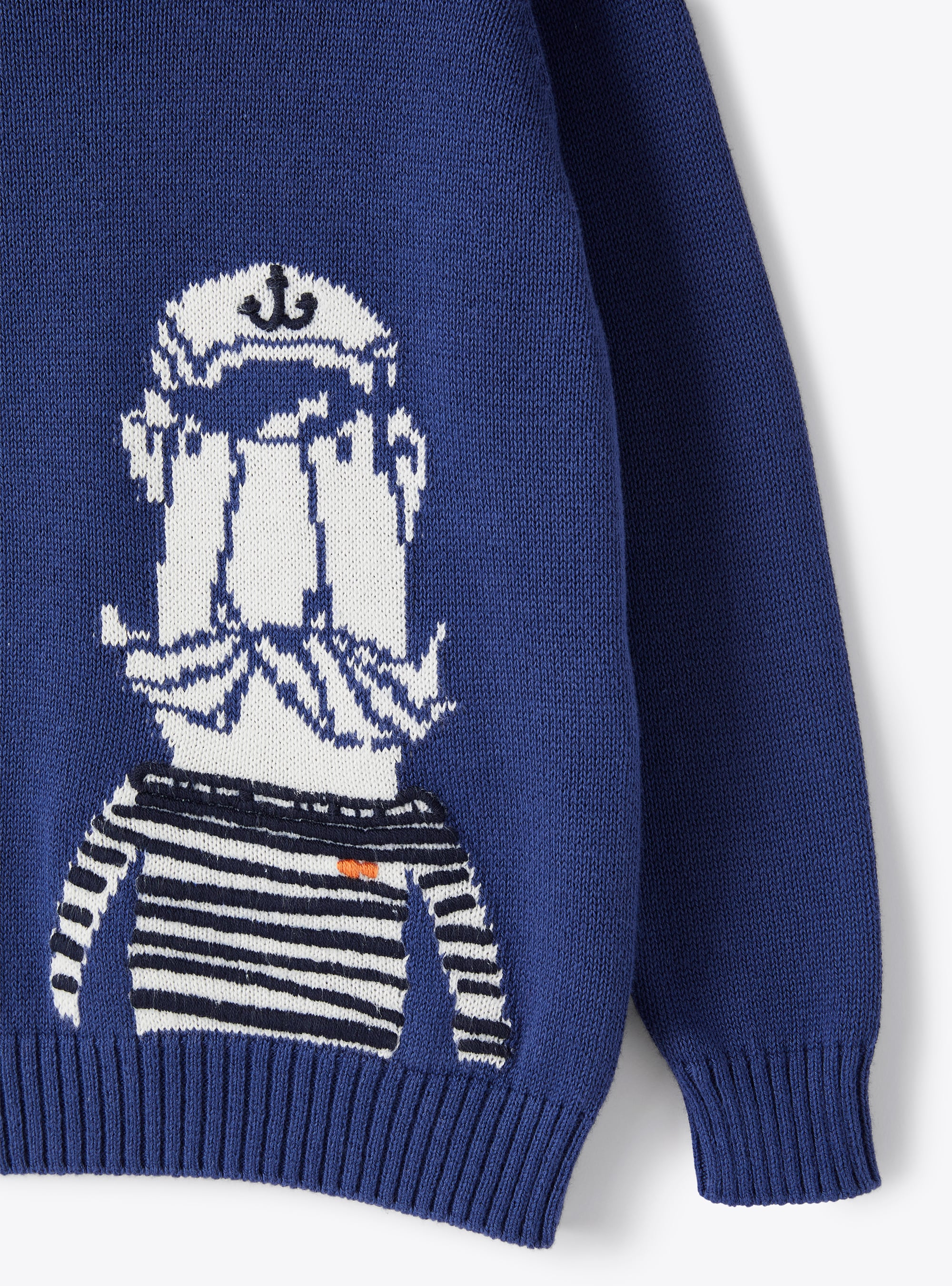 Jacquard sweater with sailor - Blue | Il Gufo