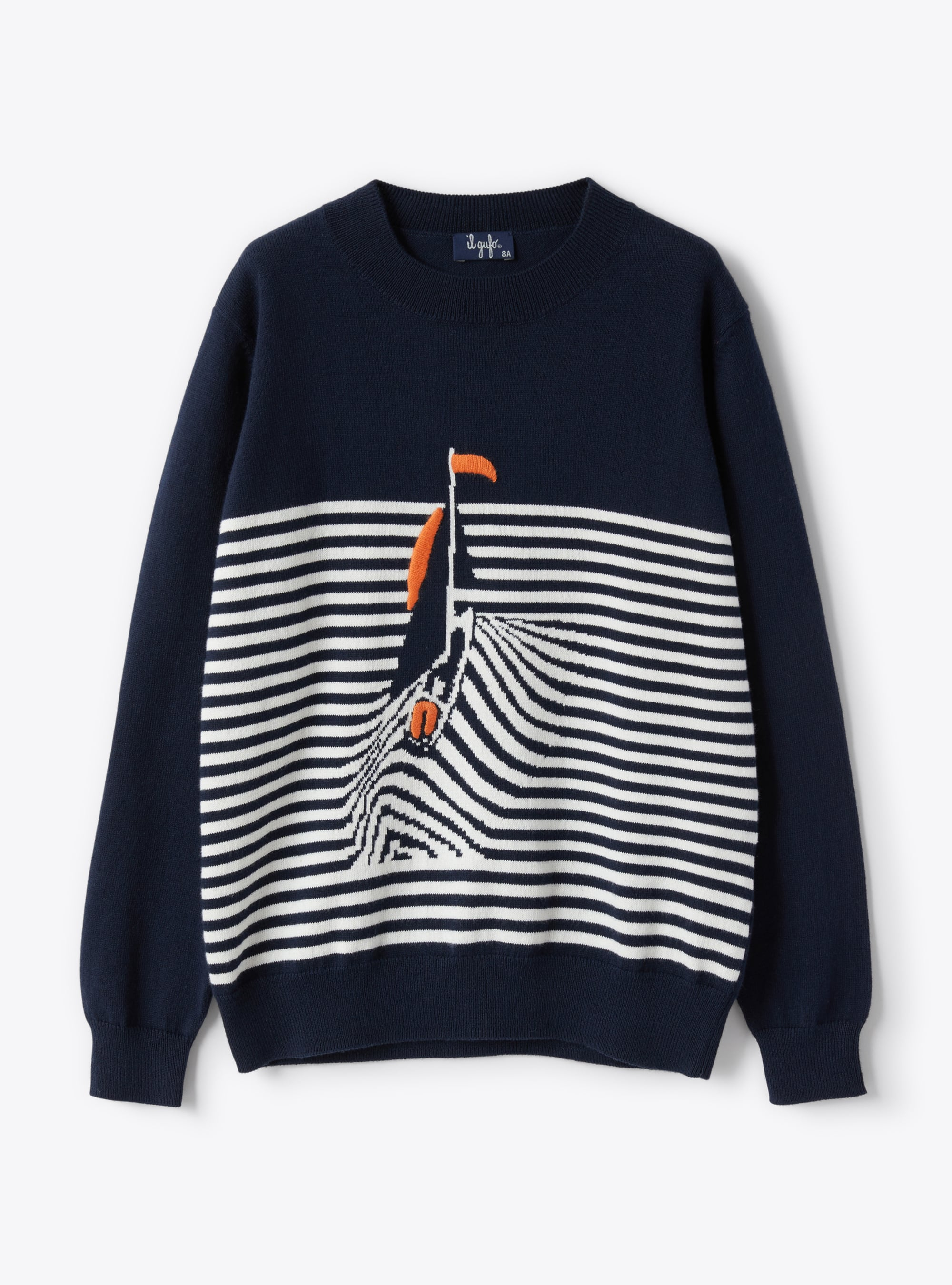 Jacquard sweater with sailboat - Sweaters - Il Gufo