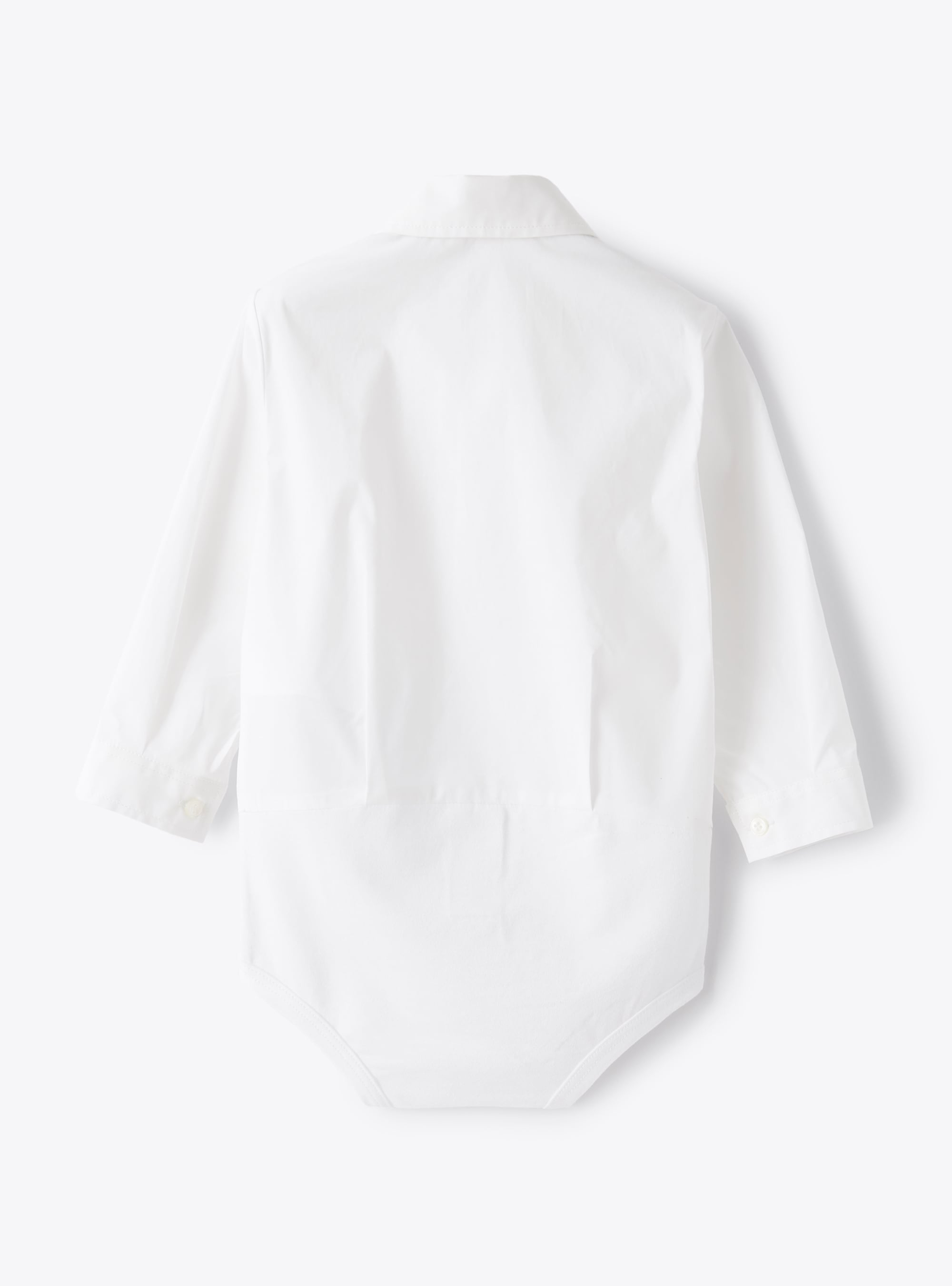 Body im Hemdenstil aus weißem Popeline - Weiss | Il Gufo