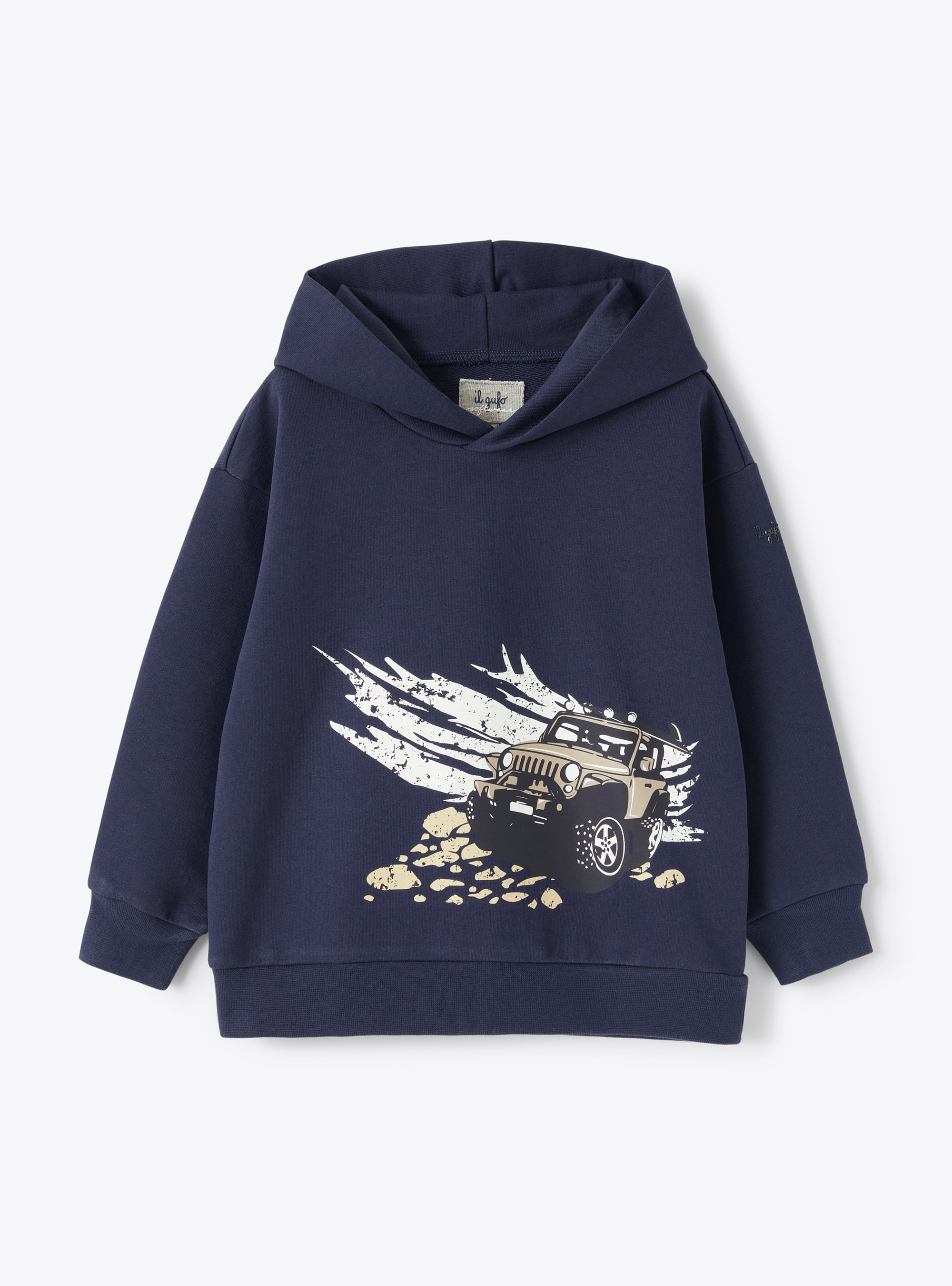 Hooded sweatshirt with print design - Sweatshirts - Il Gufo