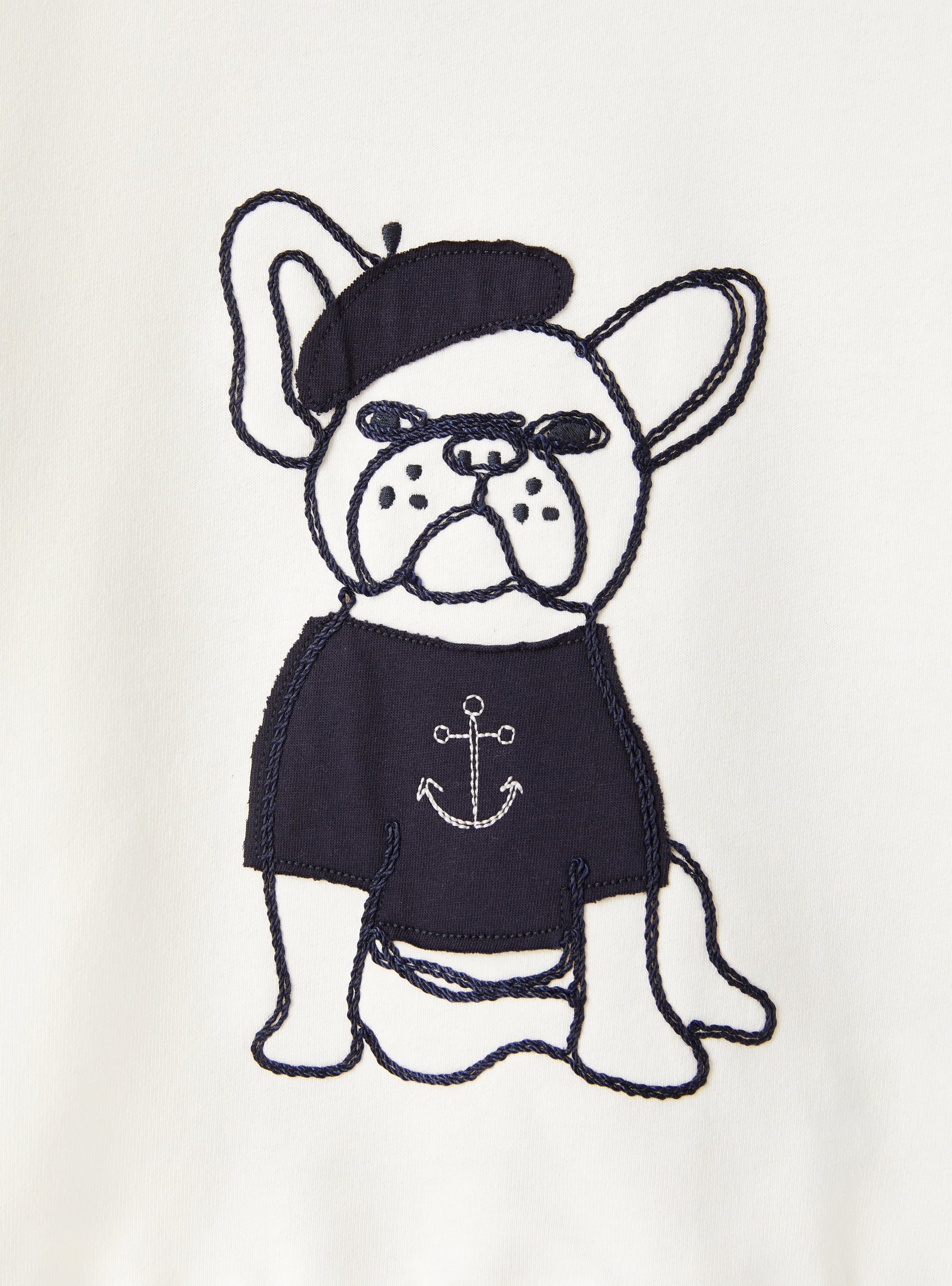 White sweatshirt with French bulldog embroidery - White | Il Gufo