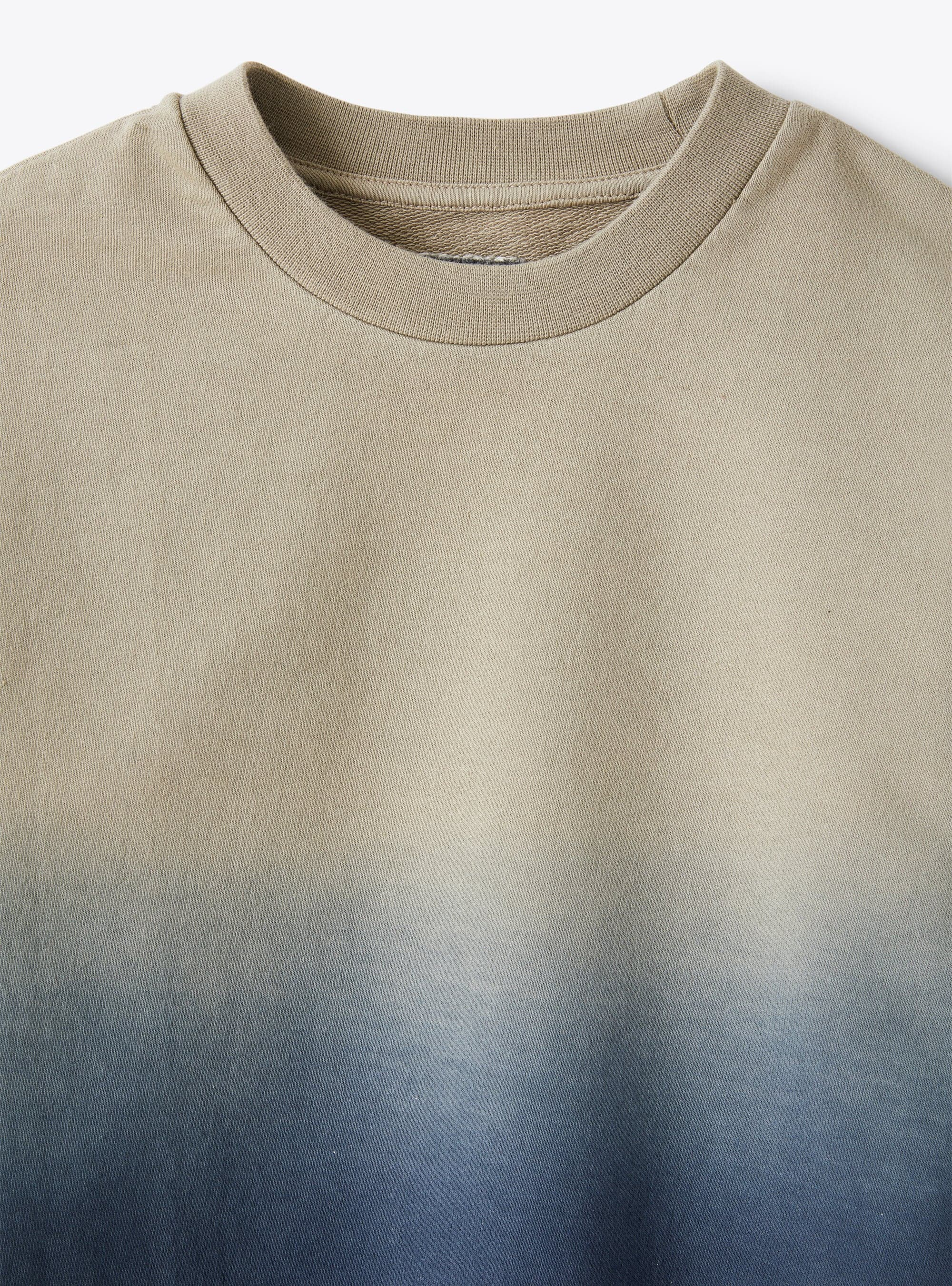 Gradient-effect sweatshirt in beige and blue - Beige | Il Gufo