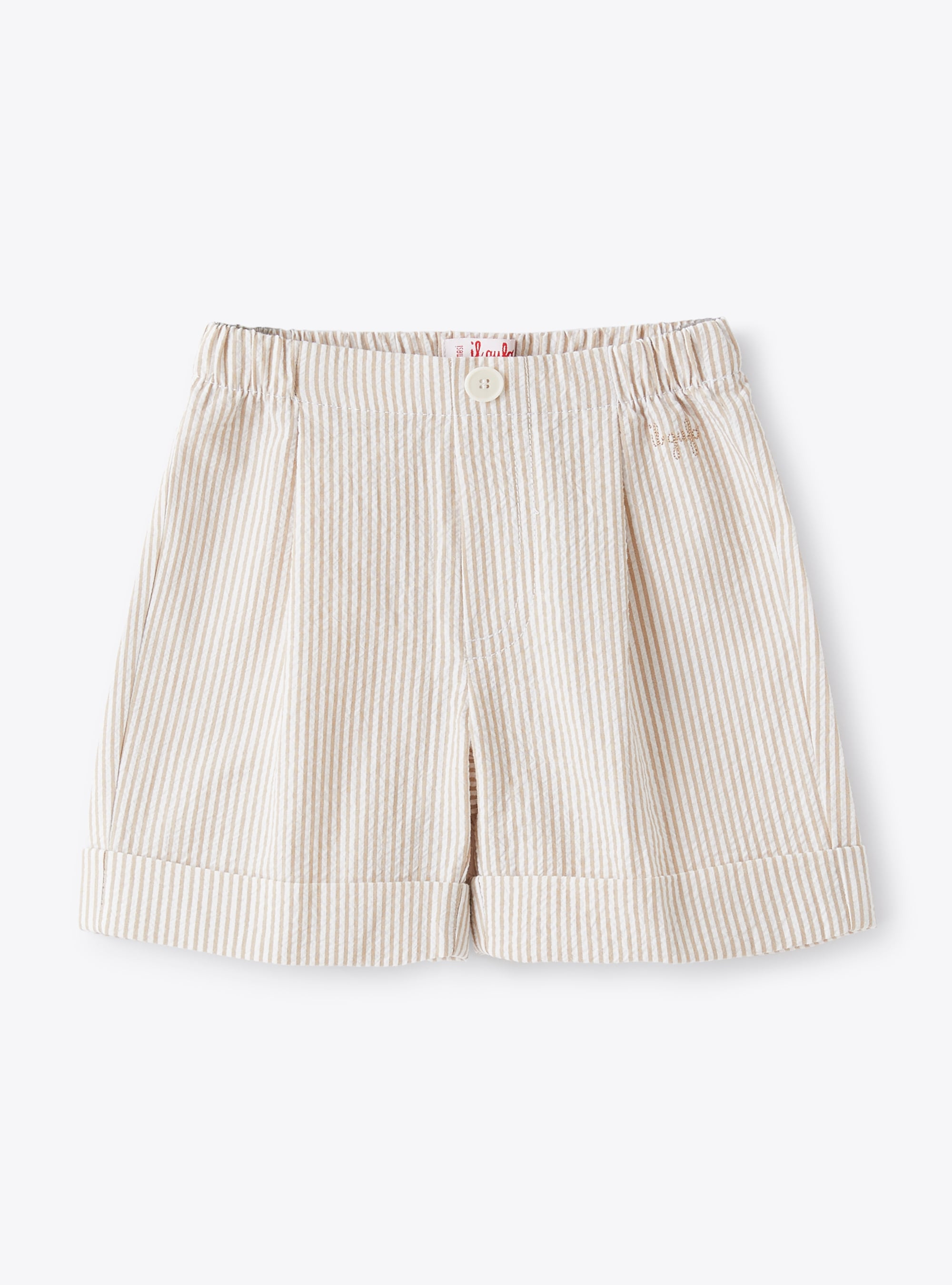 Bermuda shorts in beige seersucker - Trousers - Il Gufo