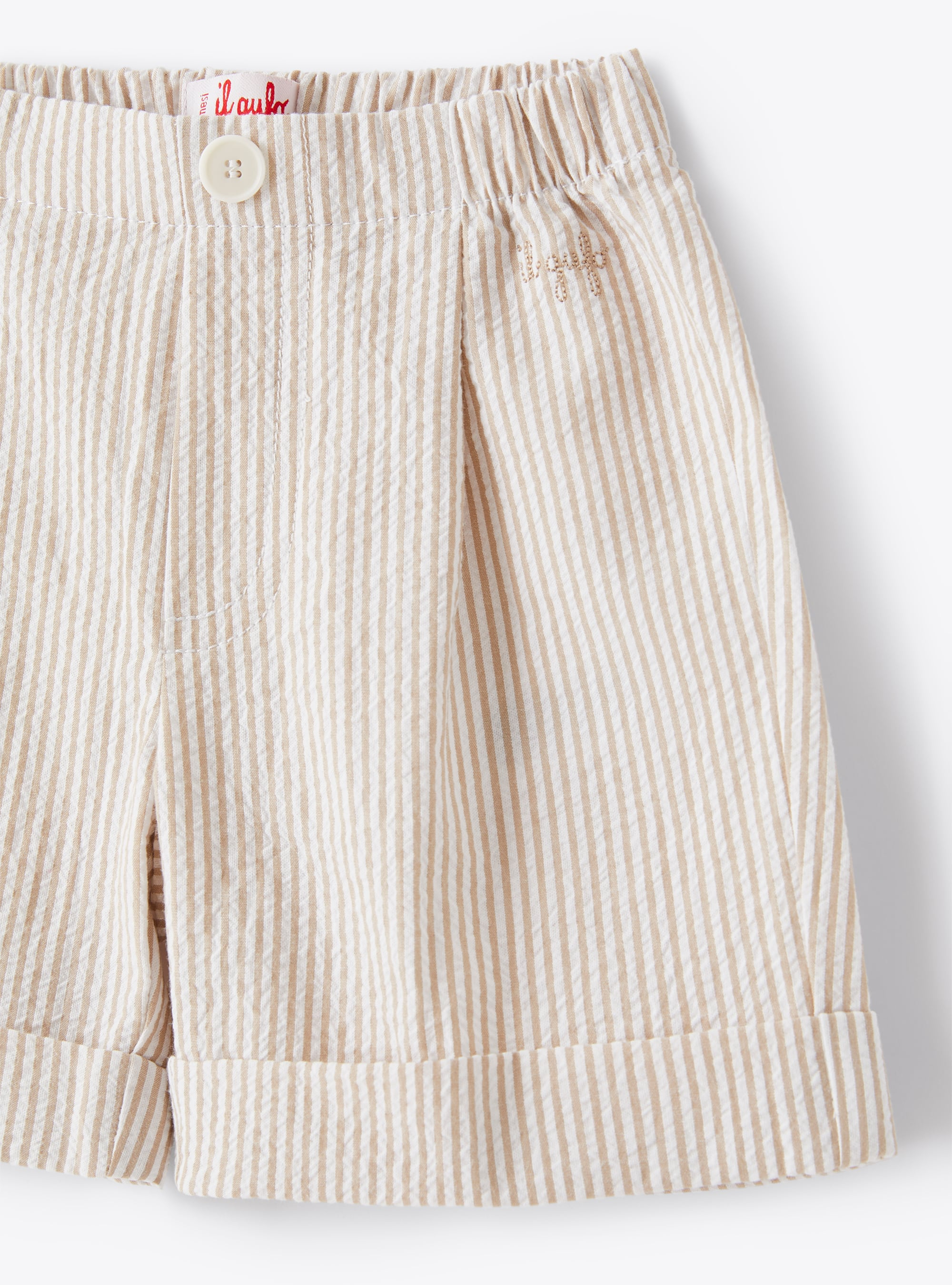 Bermuda shorts in beige seersucker - Beige | Il Gufo
