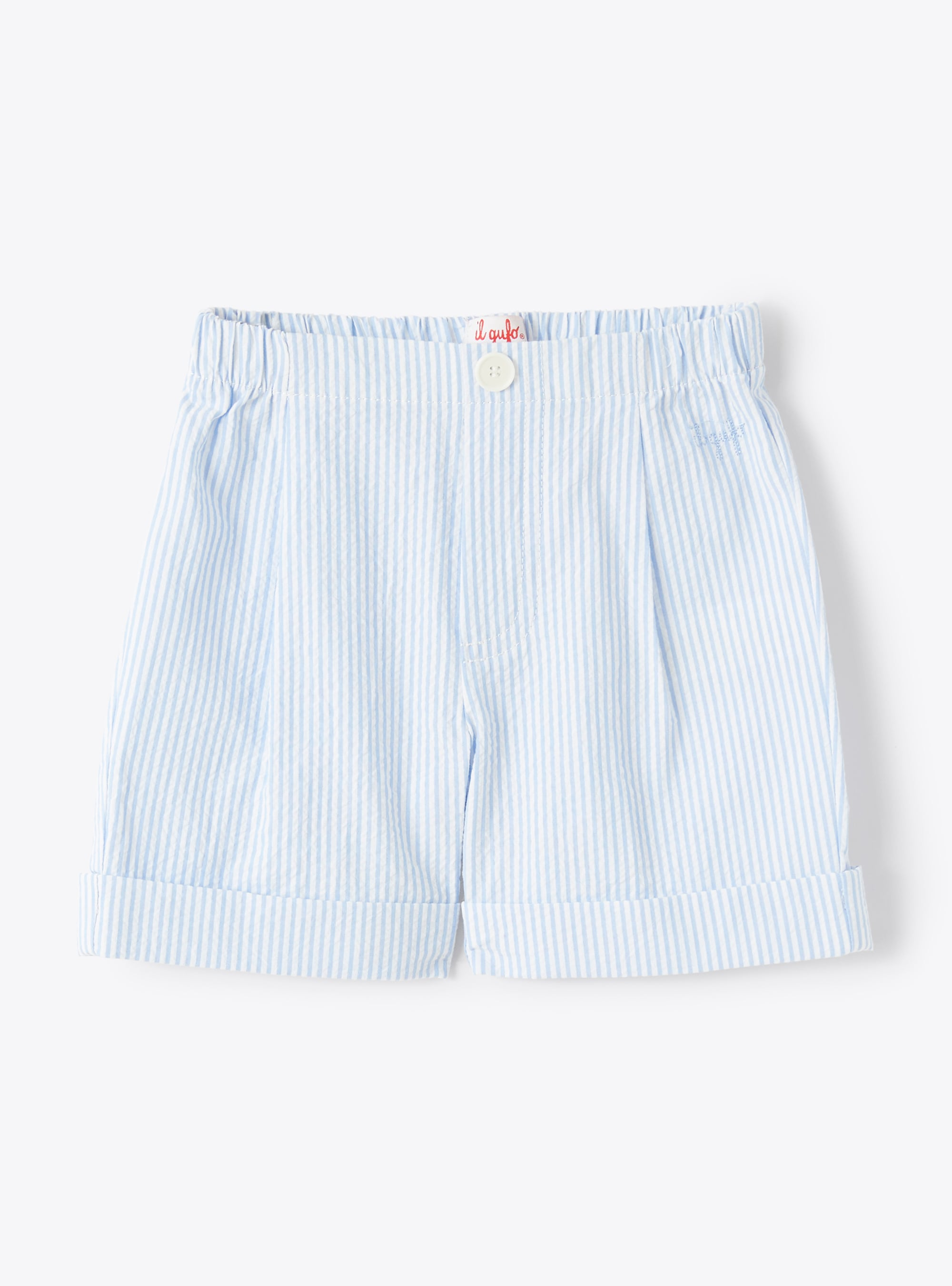 Bermuda shorts in blue-stripe seersucker - Trousers - Il Gufo