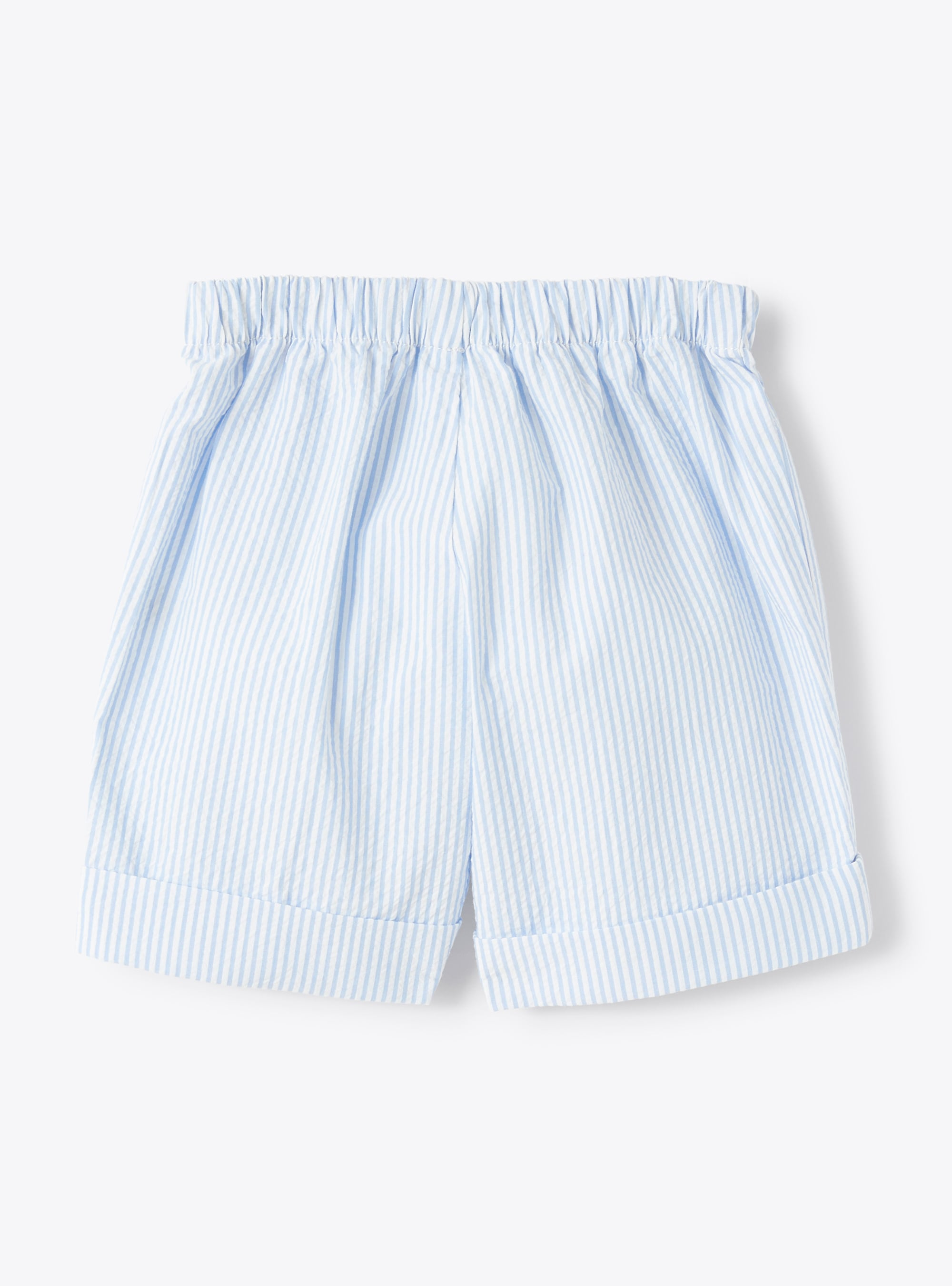 Bermuda shorts in blue-stripe seersucker - Light blue | Il Gufo