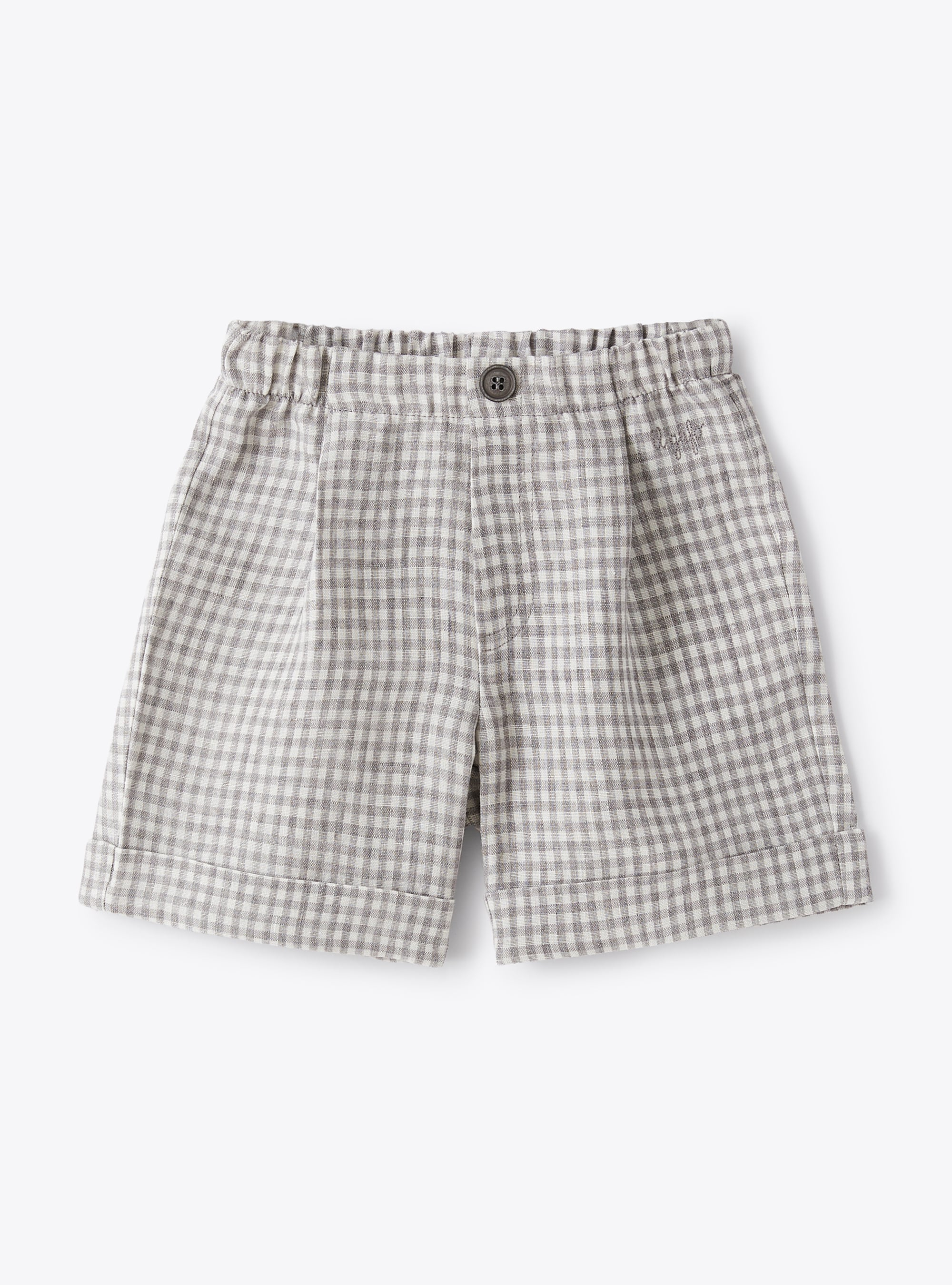 Bermuda shorts in chequered linen - Grey | Il Gufo