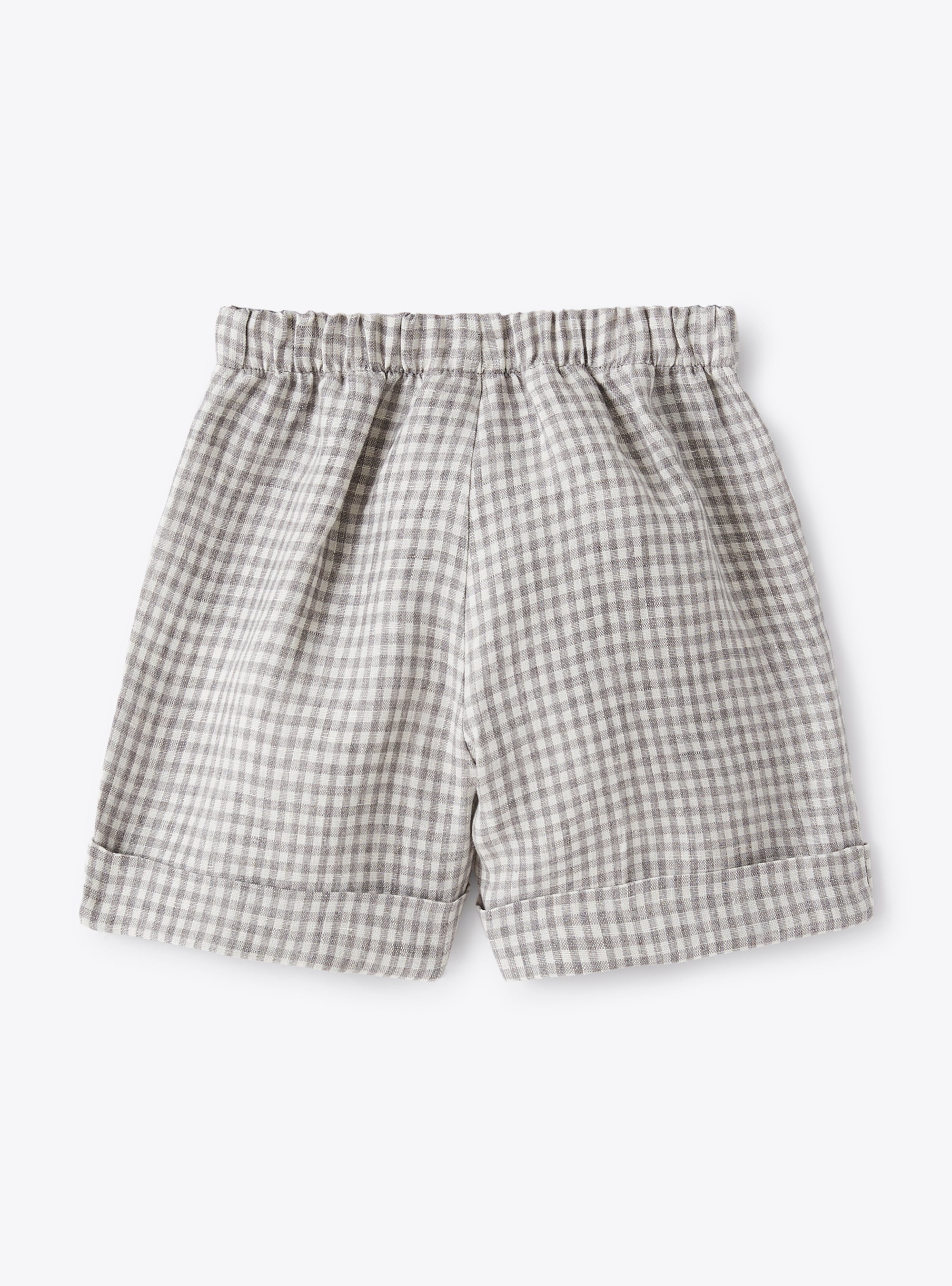 Bermuda shorts in chequered linen - Grey | Il Gufo