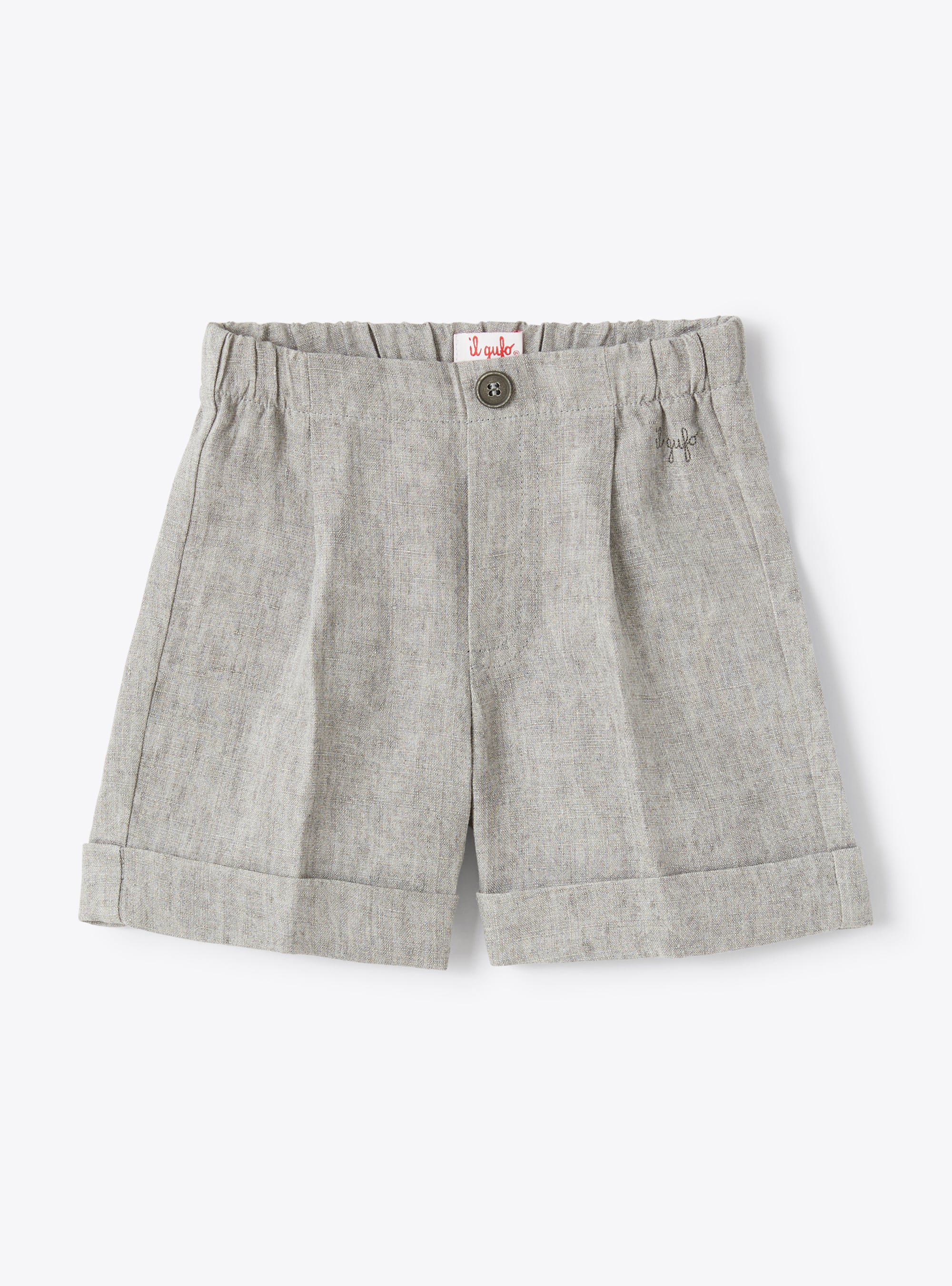 Bermuda en lin gris clair - Pantalons - Il Gufo