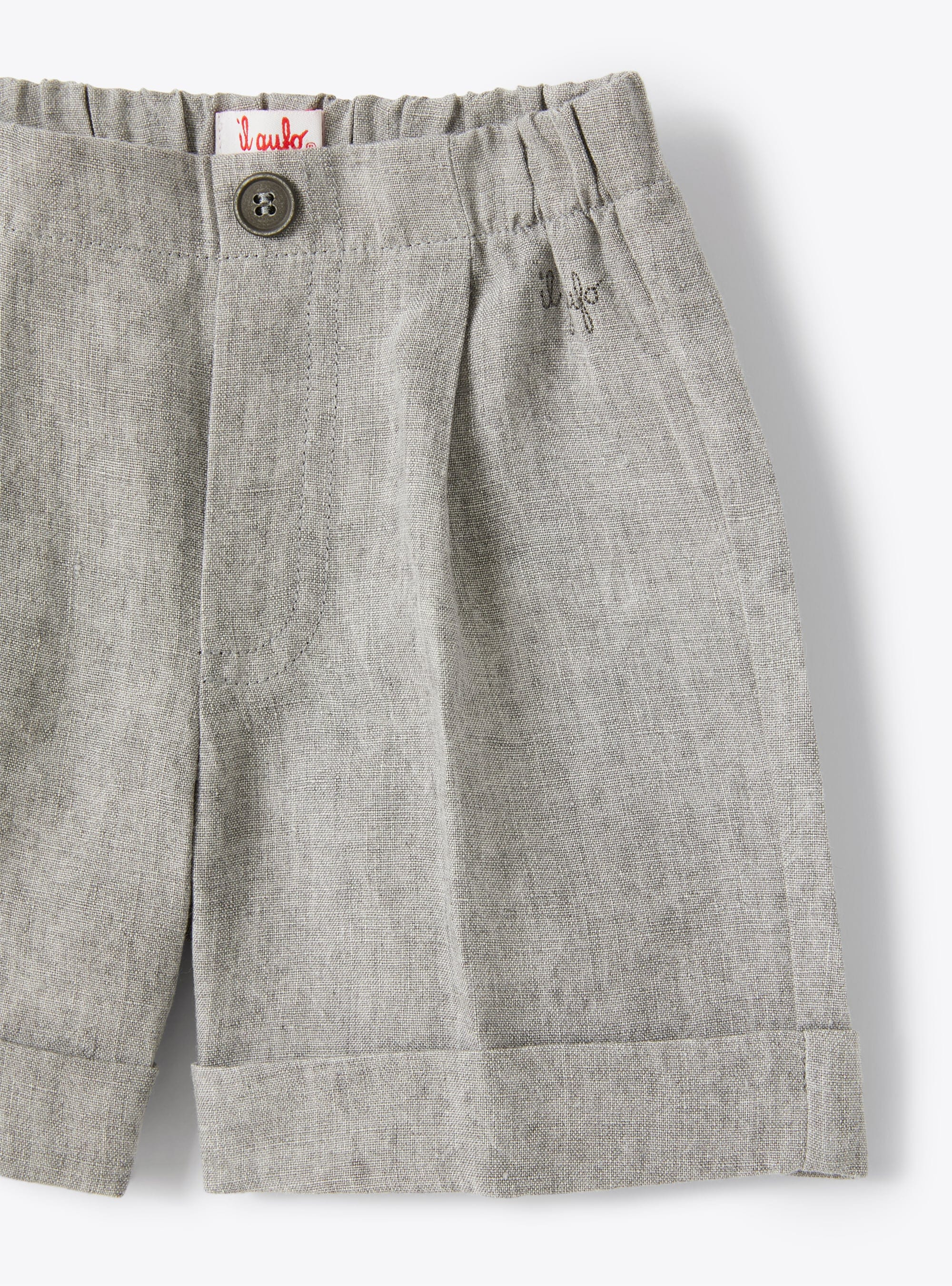 Bermuda shorts in muted-grey linen - Grey | Il Gufo