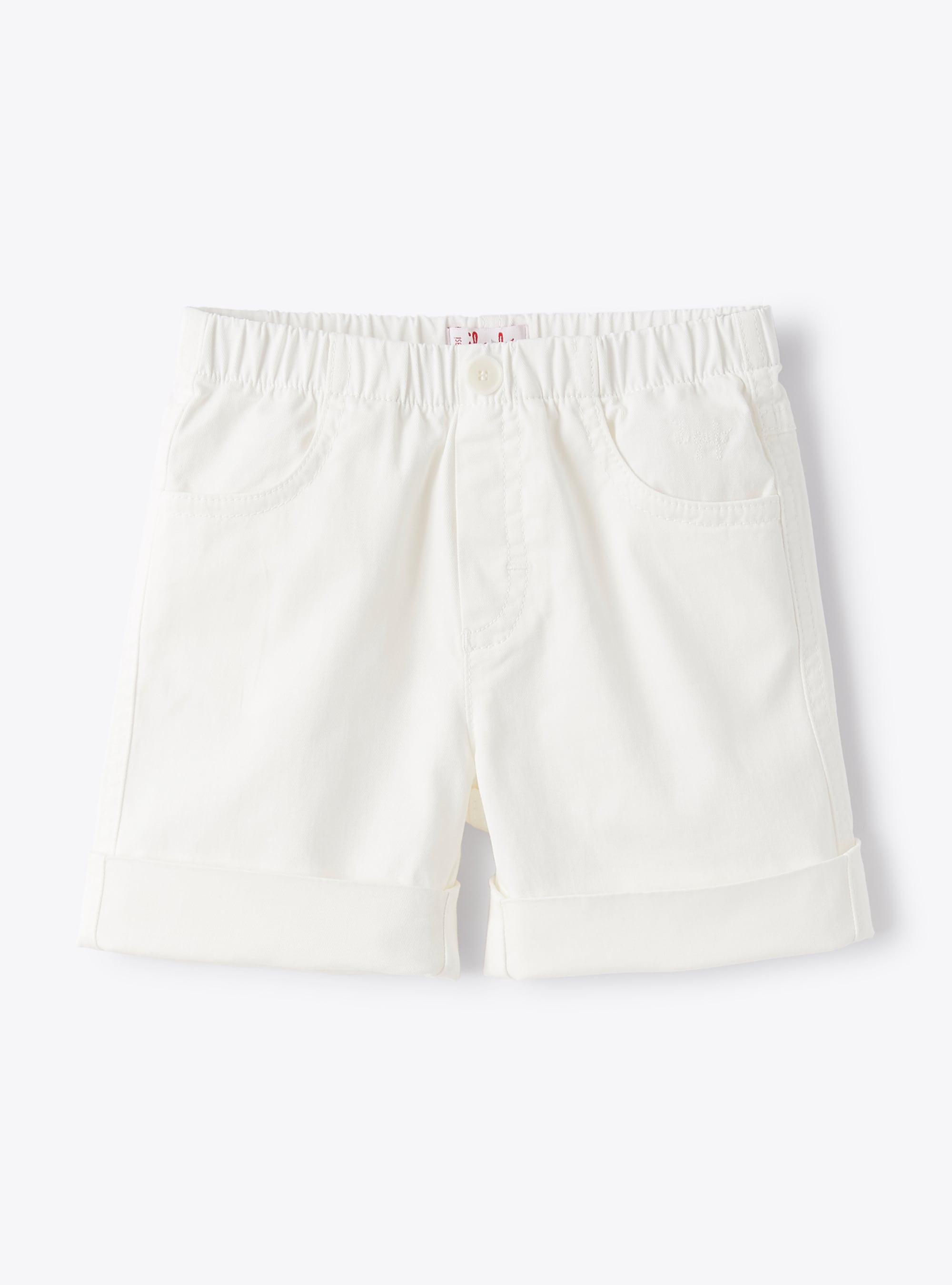 Bermuda shorts in white gabardine - White | Il Gufo