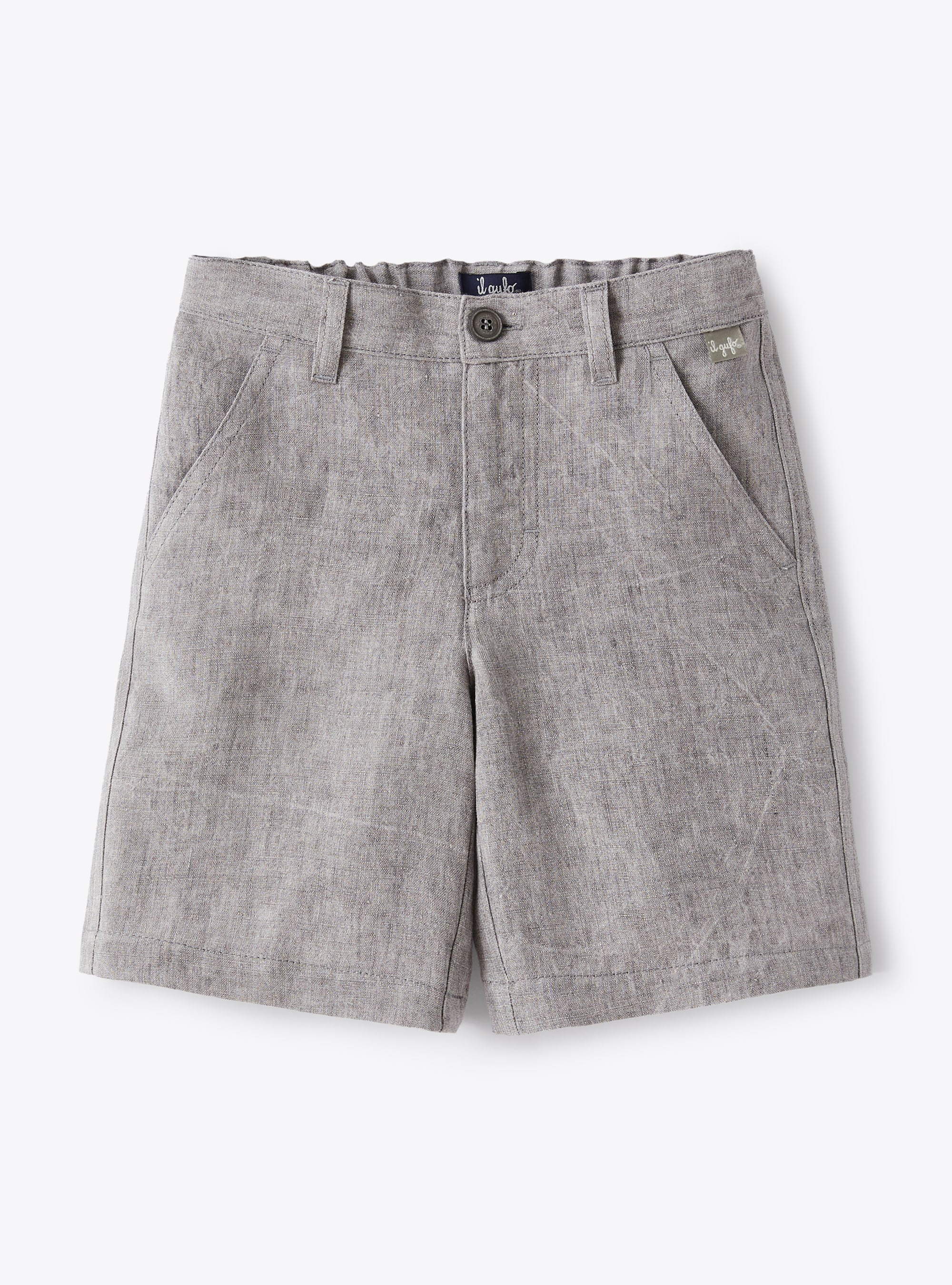 Bermuda shorts in grey linen - Grey | Il Gufo