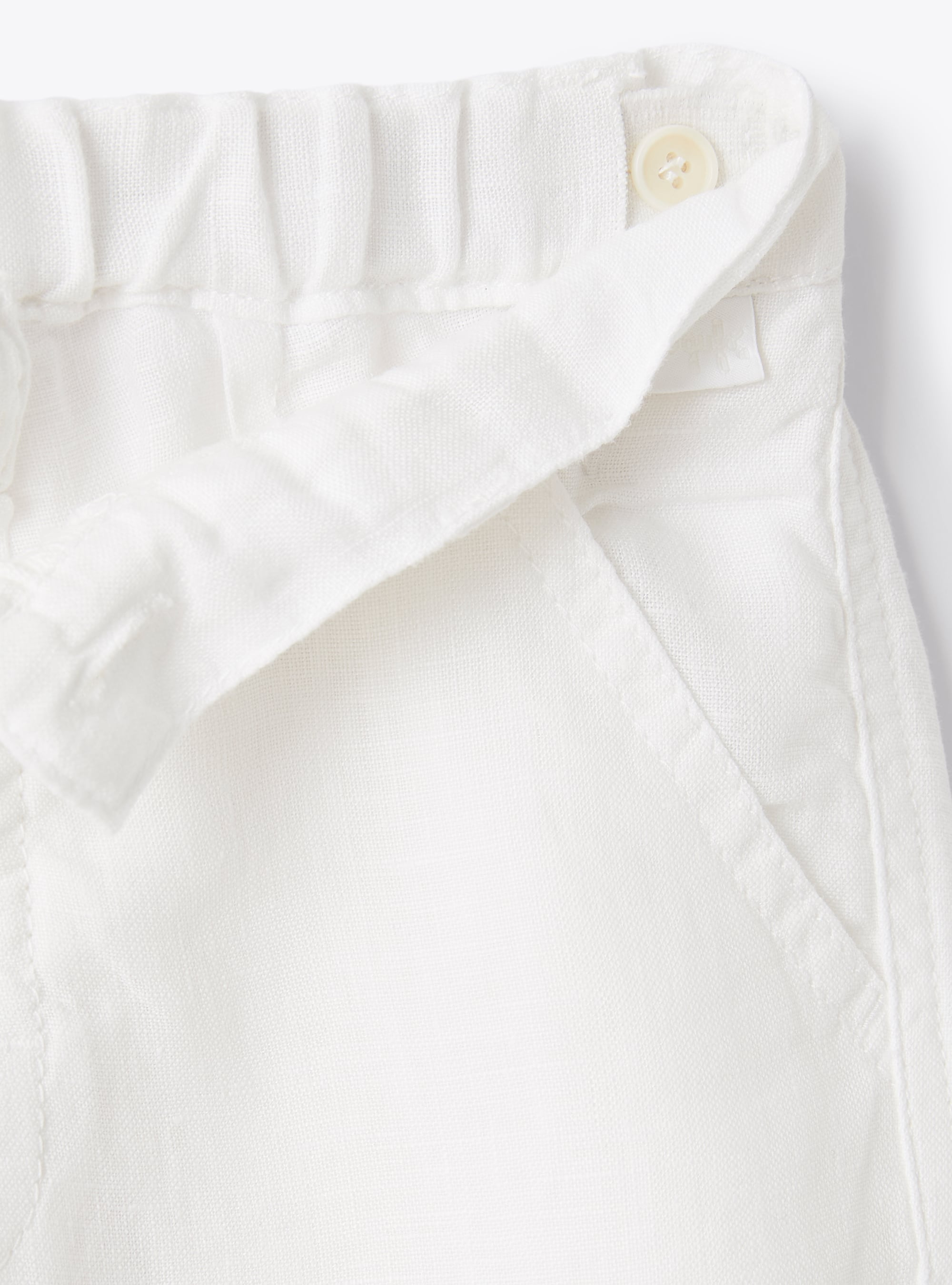 Bermuda shorts in white linen - White | Il Gufo