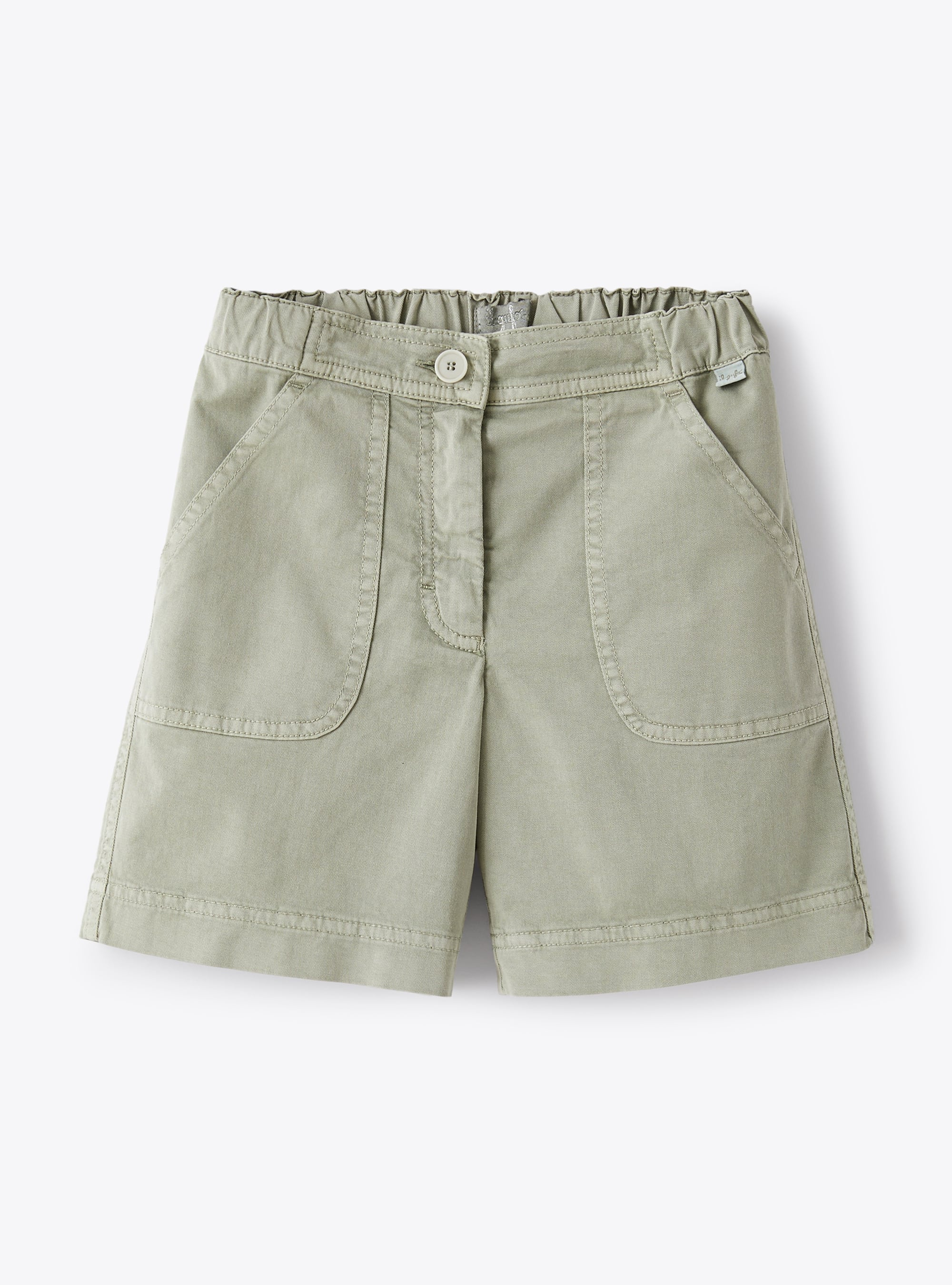 Bermuda shorts in green cotton gabardine - Trousers - Il Gufo