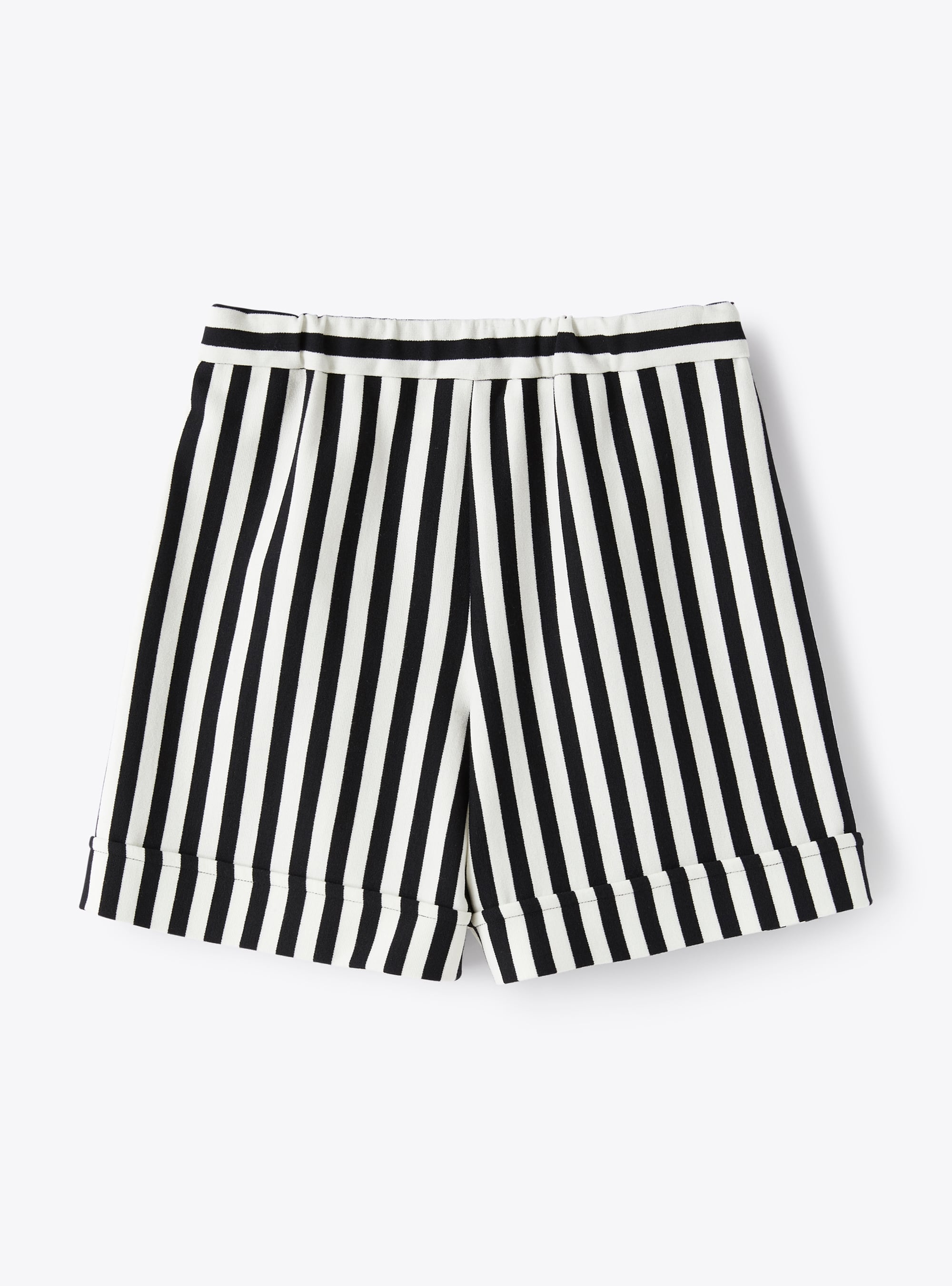Bermuda shorts in striped romanite jersey - Black | Il Gufo