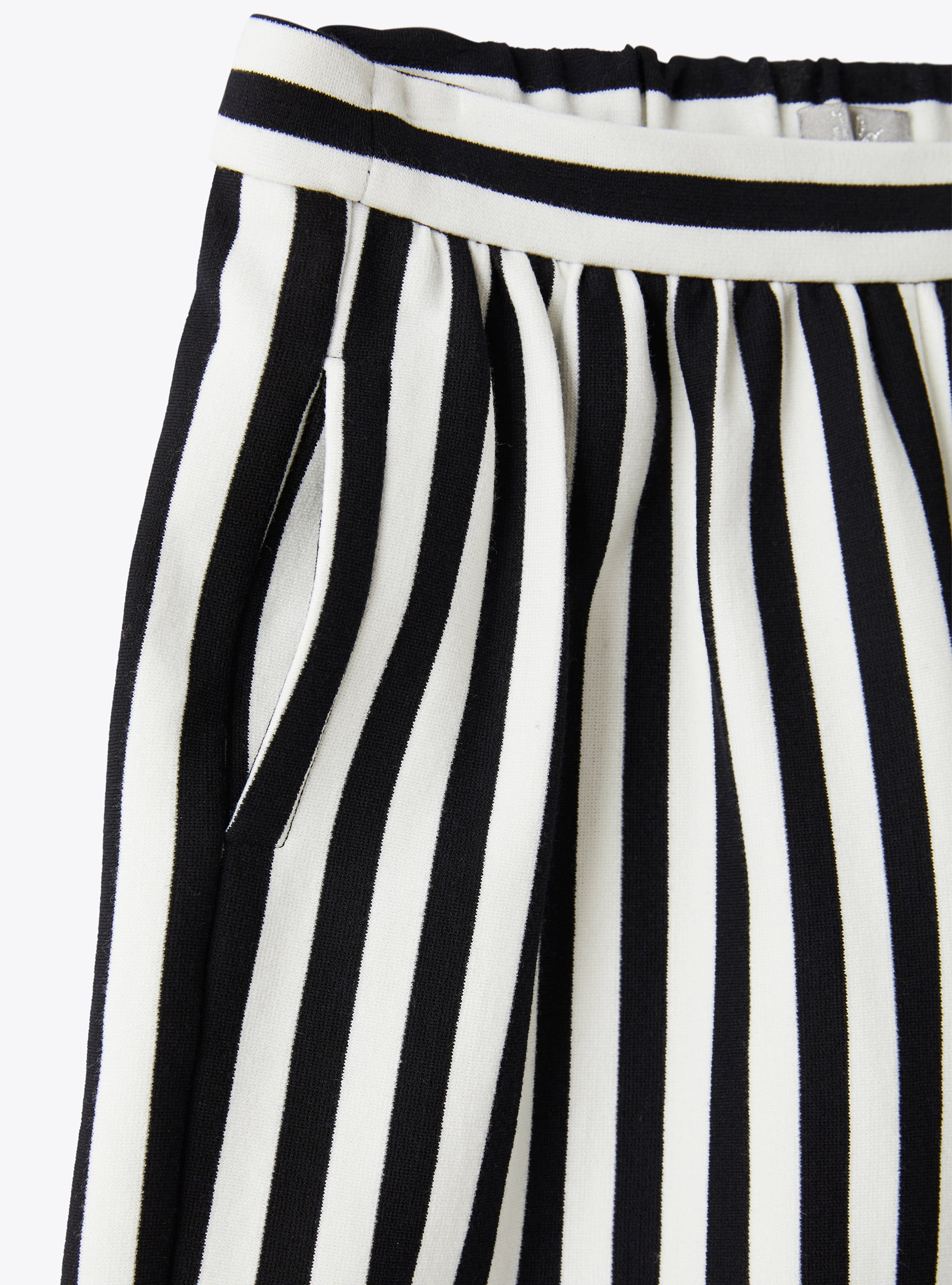 Bermuda shorts in striped romanite jersey - Black | Il Gufo