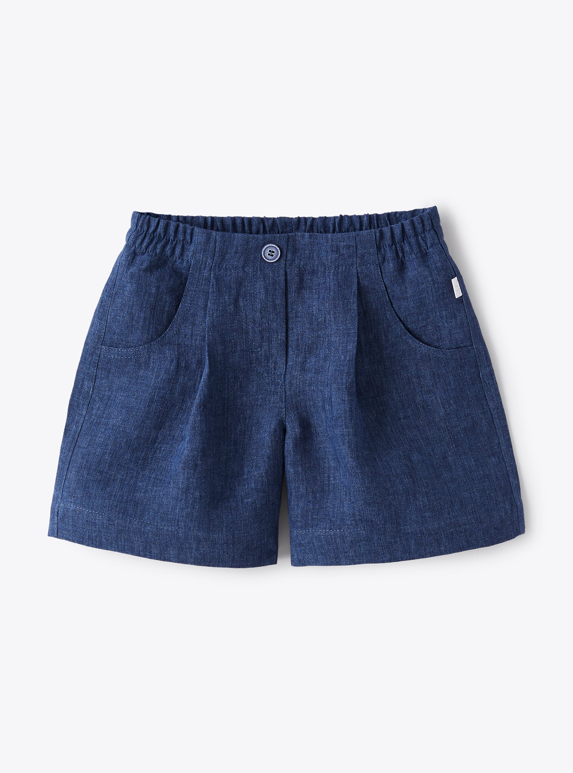 Linen bermuda shorts in electric blue - Trousers - Il Gufo