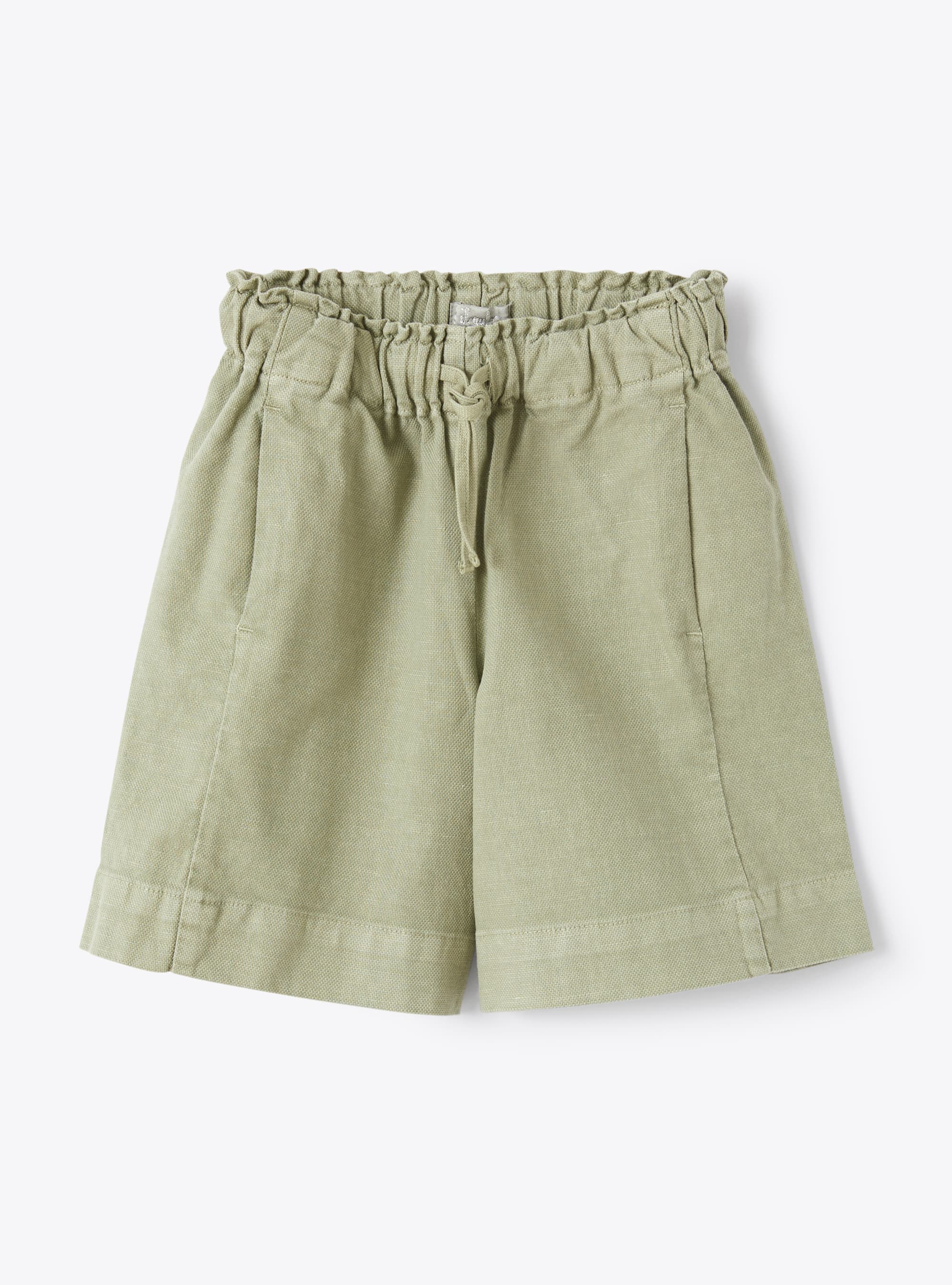 Bermuda shorts in green canvas - Trousers - Il Gufo