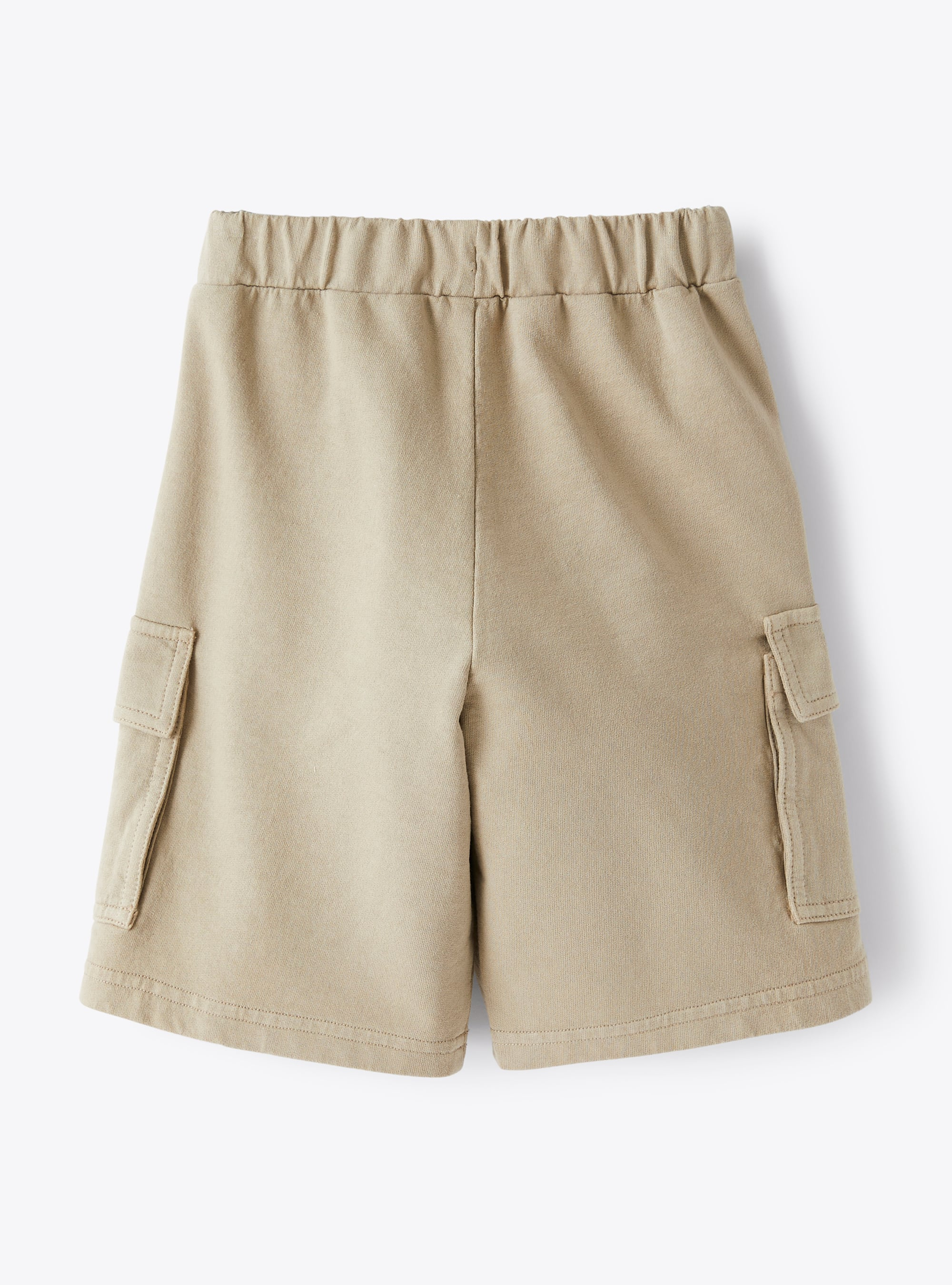 Cargo-style bermuda shorts in beige fleece - Beige | Il Gufo