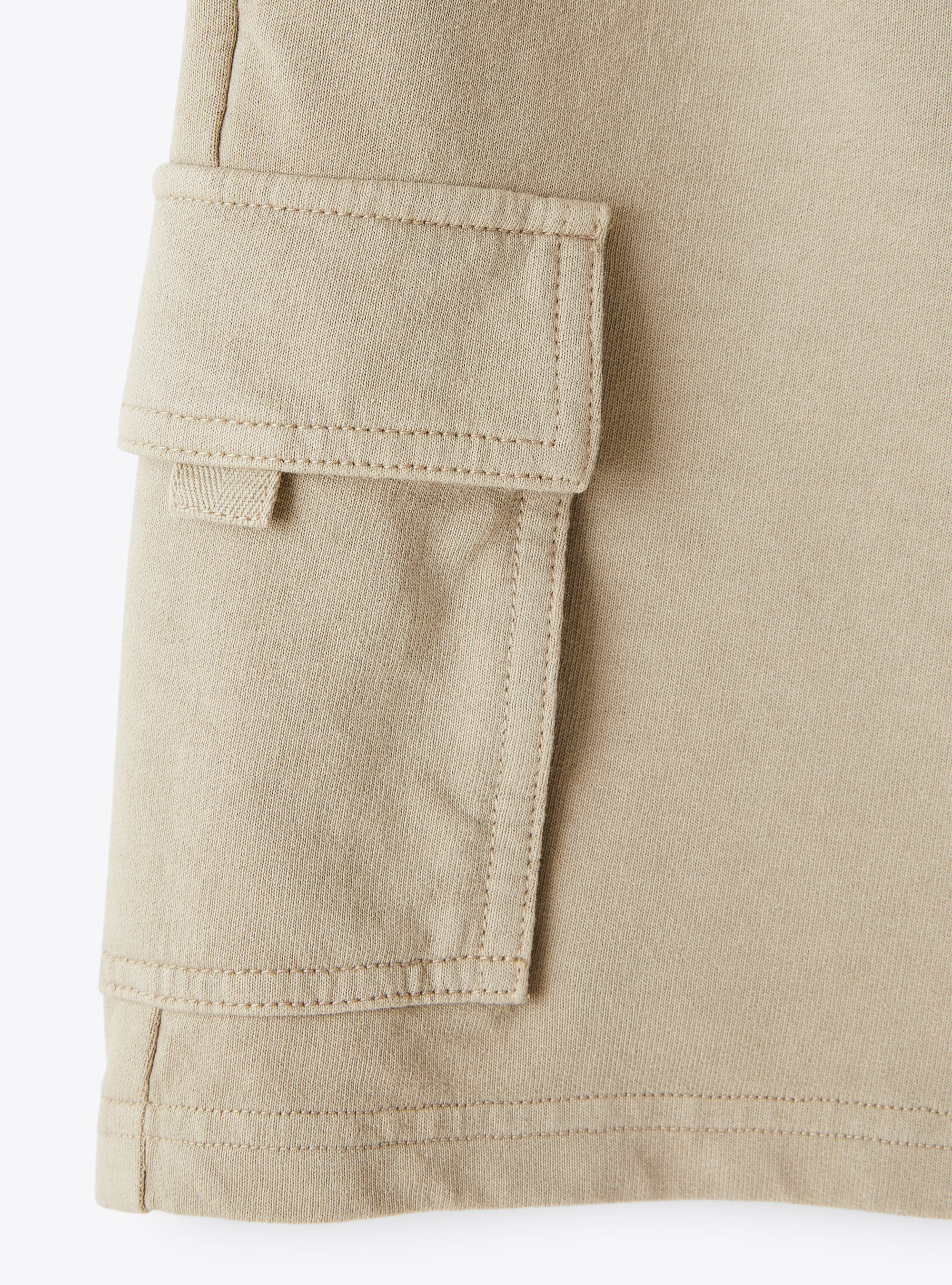 Cargo-style bermuda shorts in beige fleece - Beige | Il Gufo