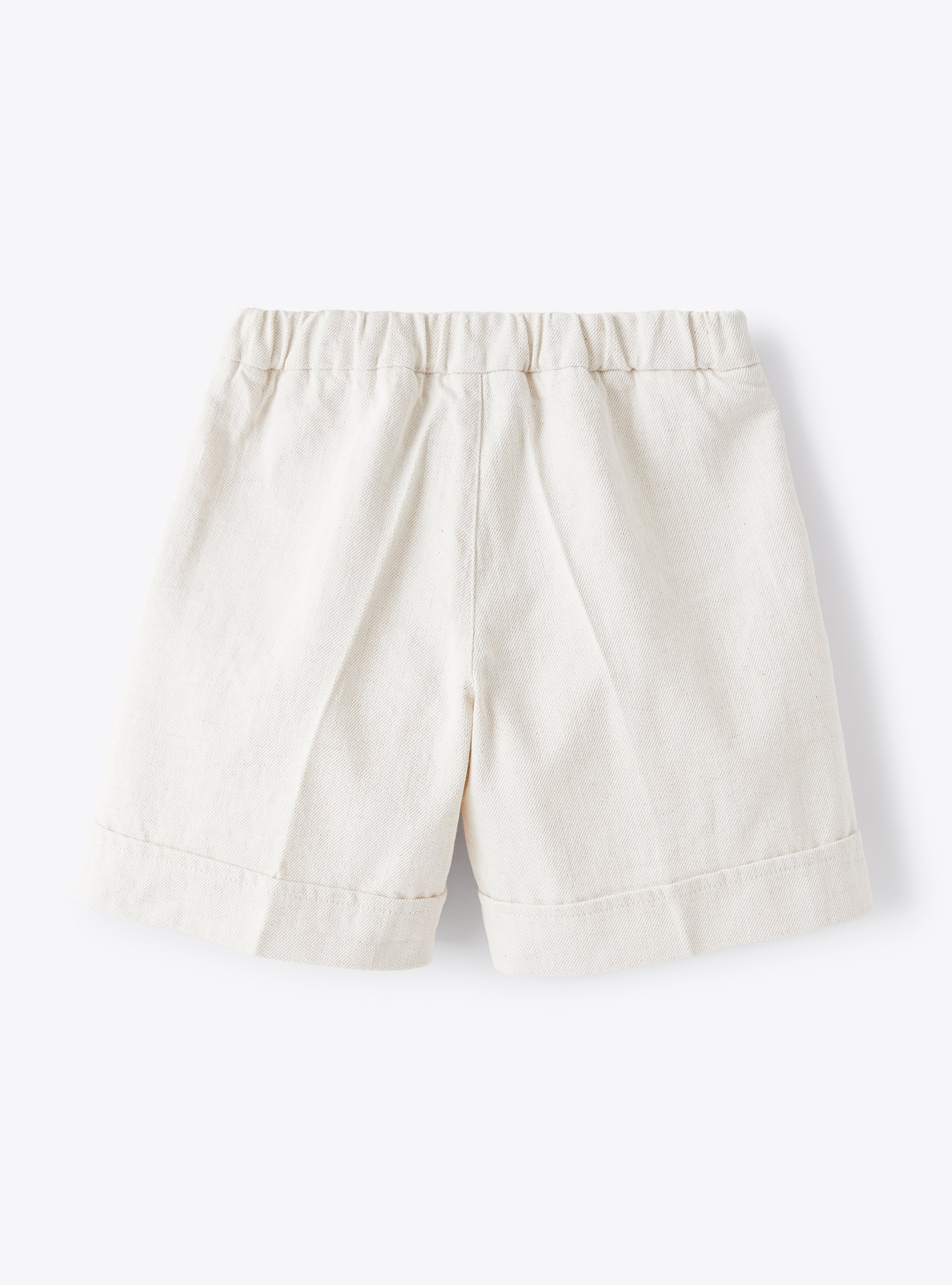 Bermuda shorts in linen-and-cotton bull denim - Beige | Il Gufo