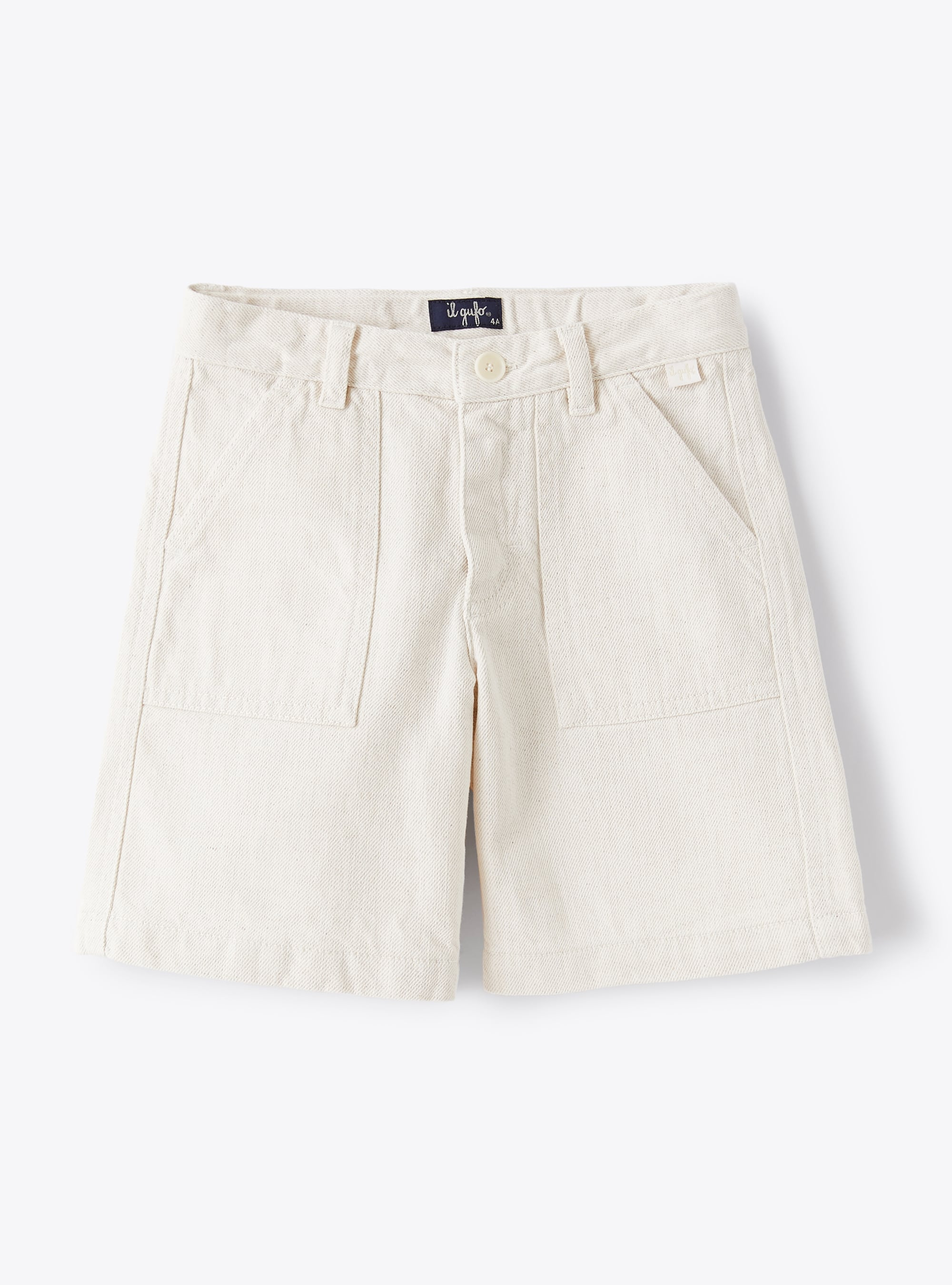 Bermuda shorts in cotton-and-linen bull denim - Trousers - Il Gufo