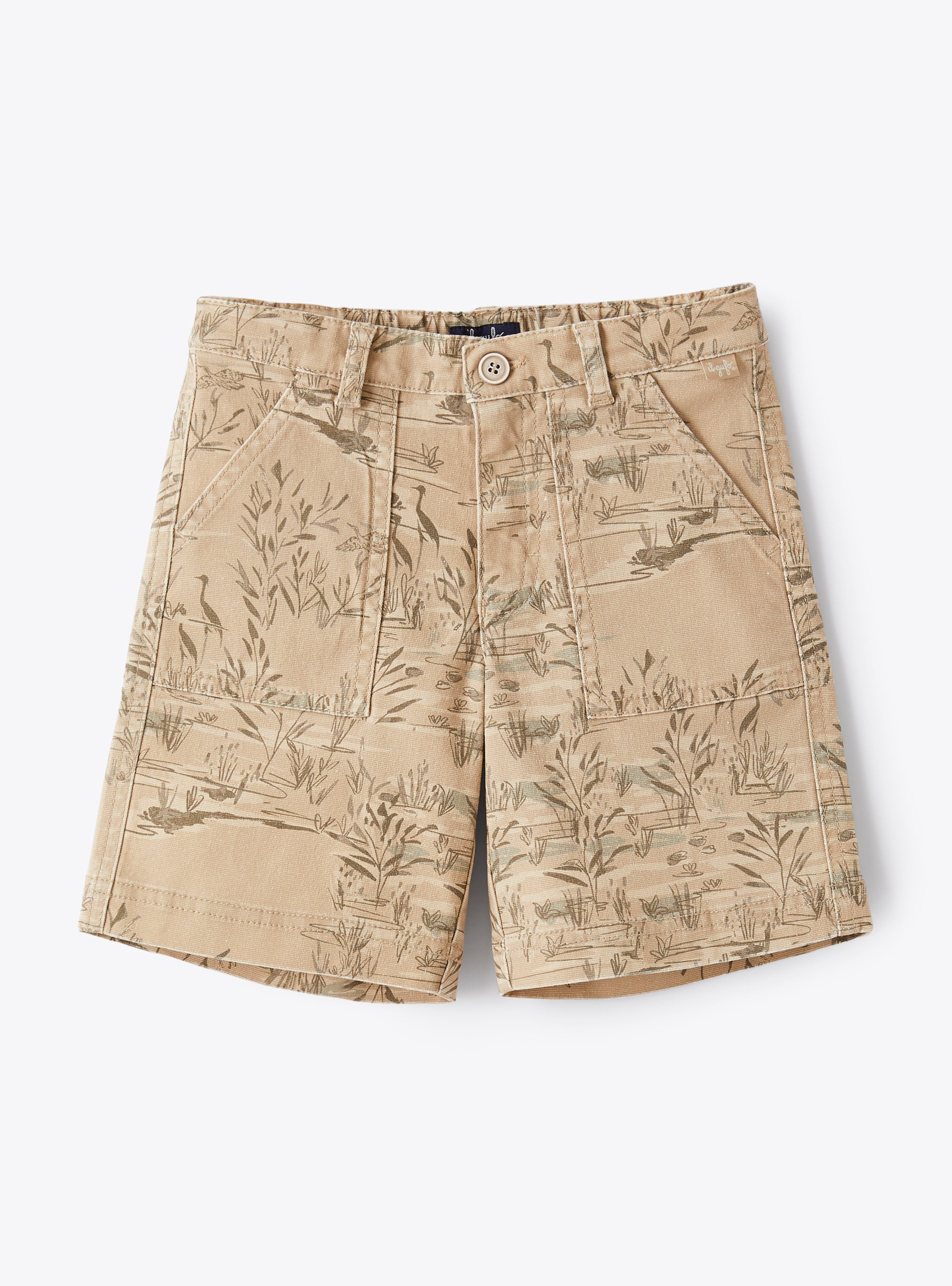 Bermuda shorts in marsh-print canvas - Trousers - Il Gufo