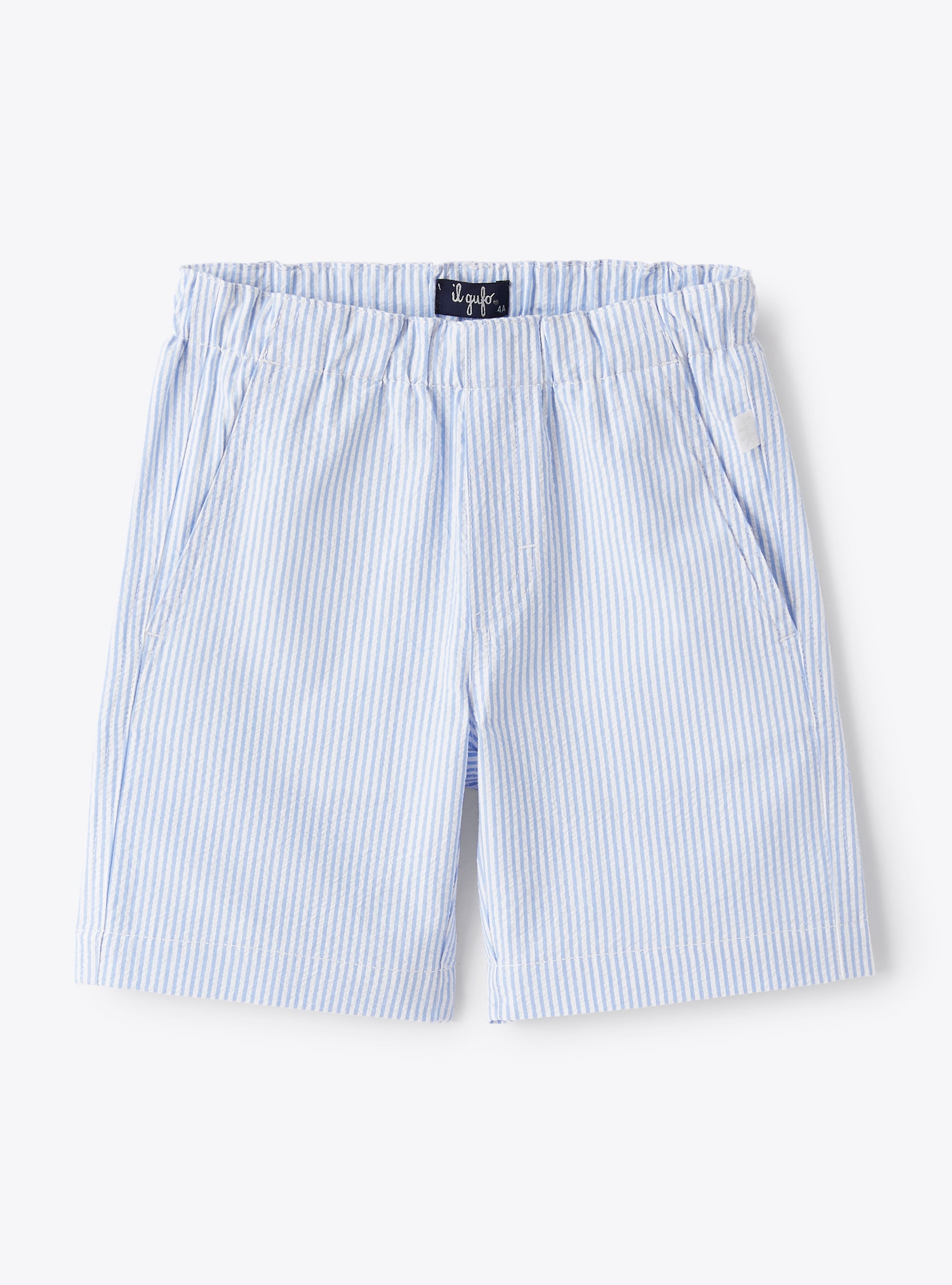 Bermuda shorts in light-blue seersucker - Light blue | Il Gufo