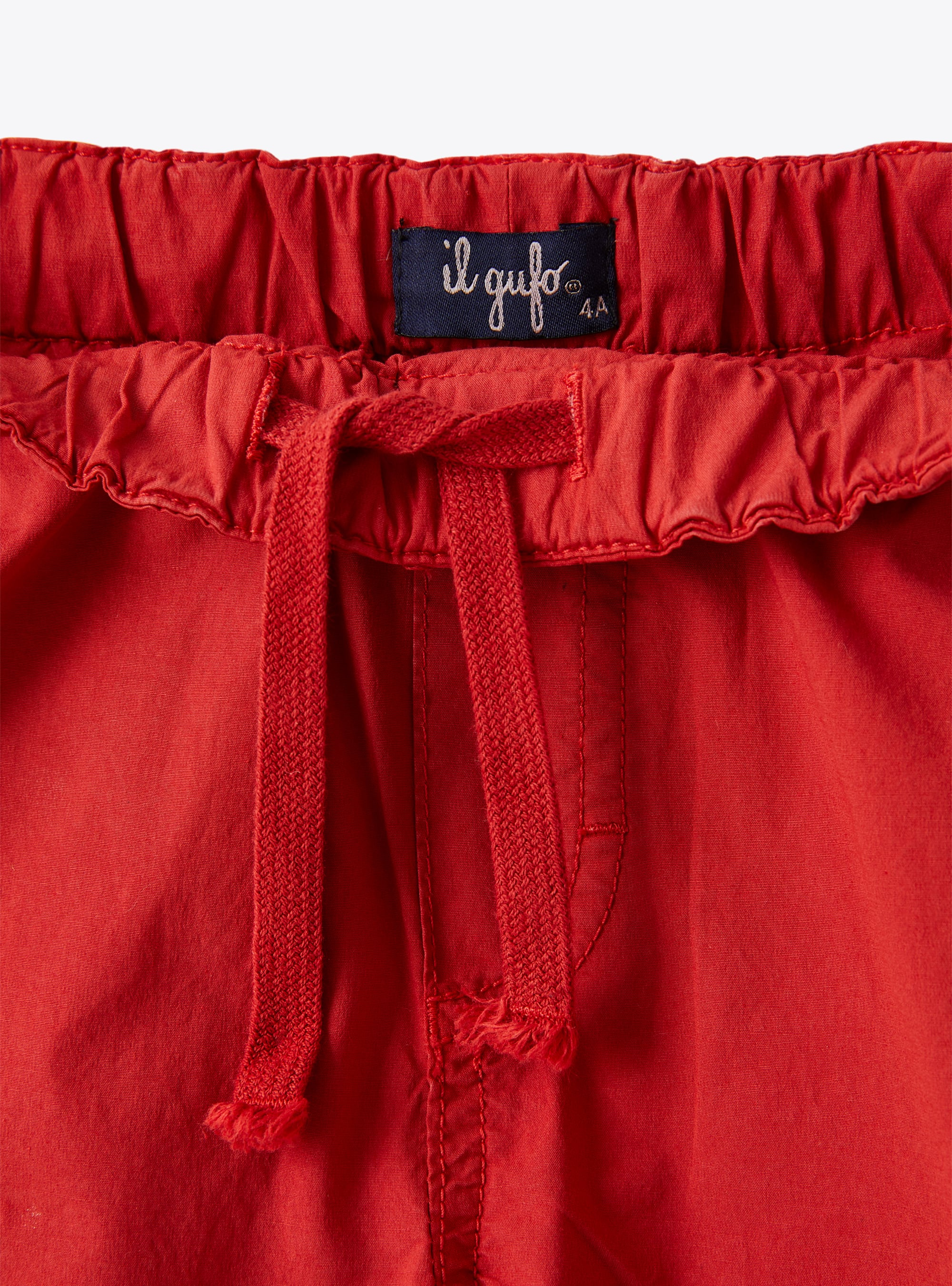 Bermuda shorts in red stretch poplin - Red | Il Gufo