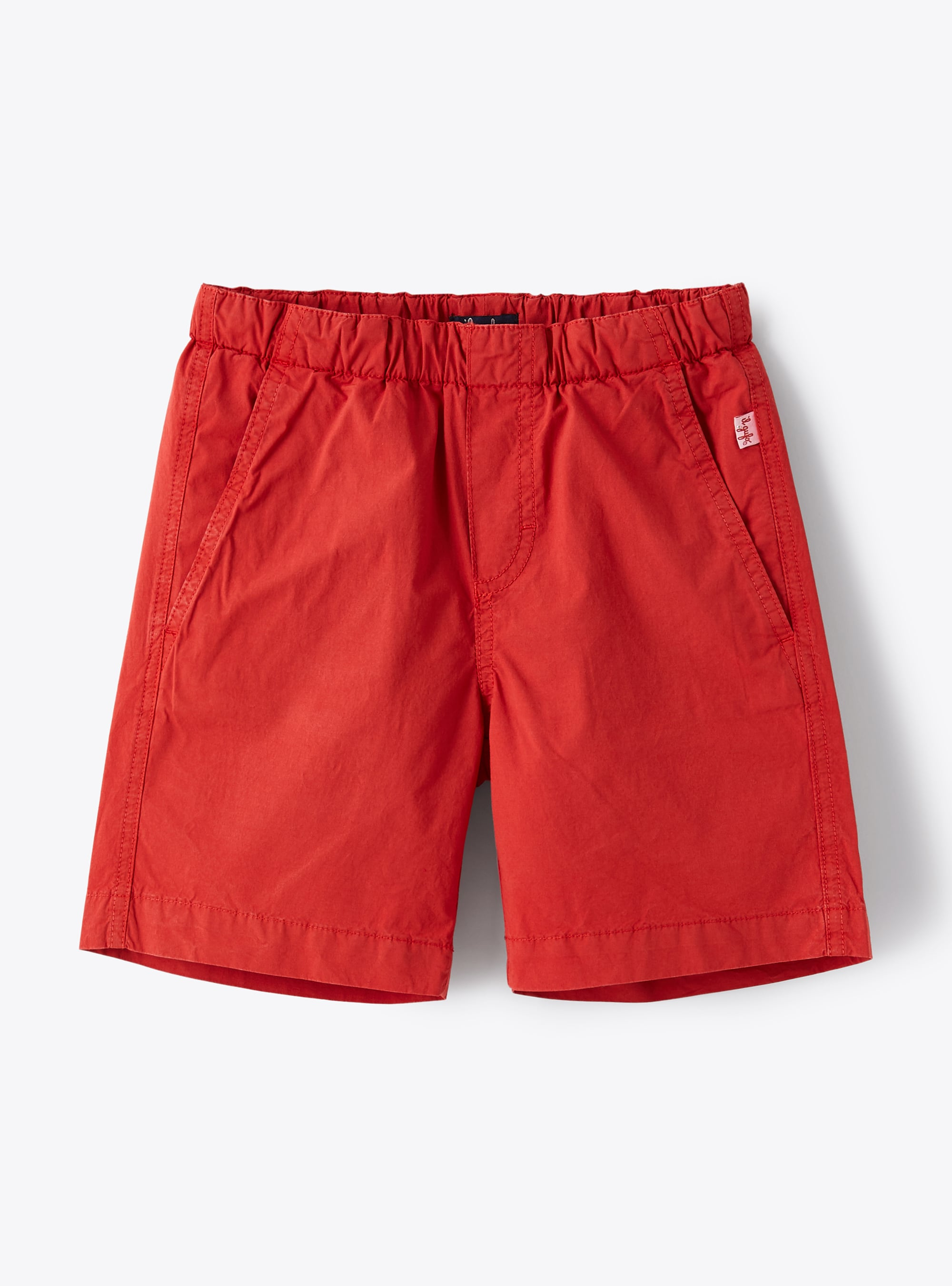 Bermuda in popeline elasticizzato rosso - Pantaloni - Il Gufo