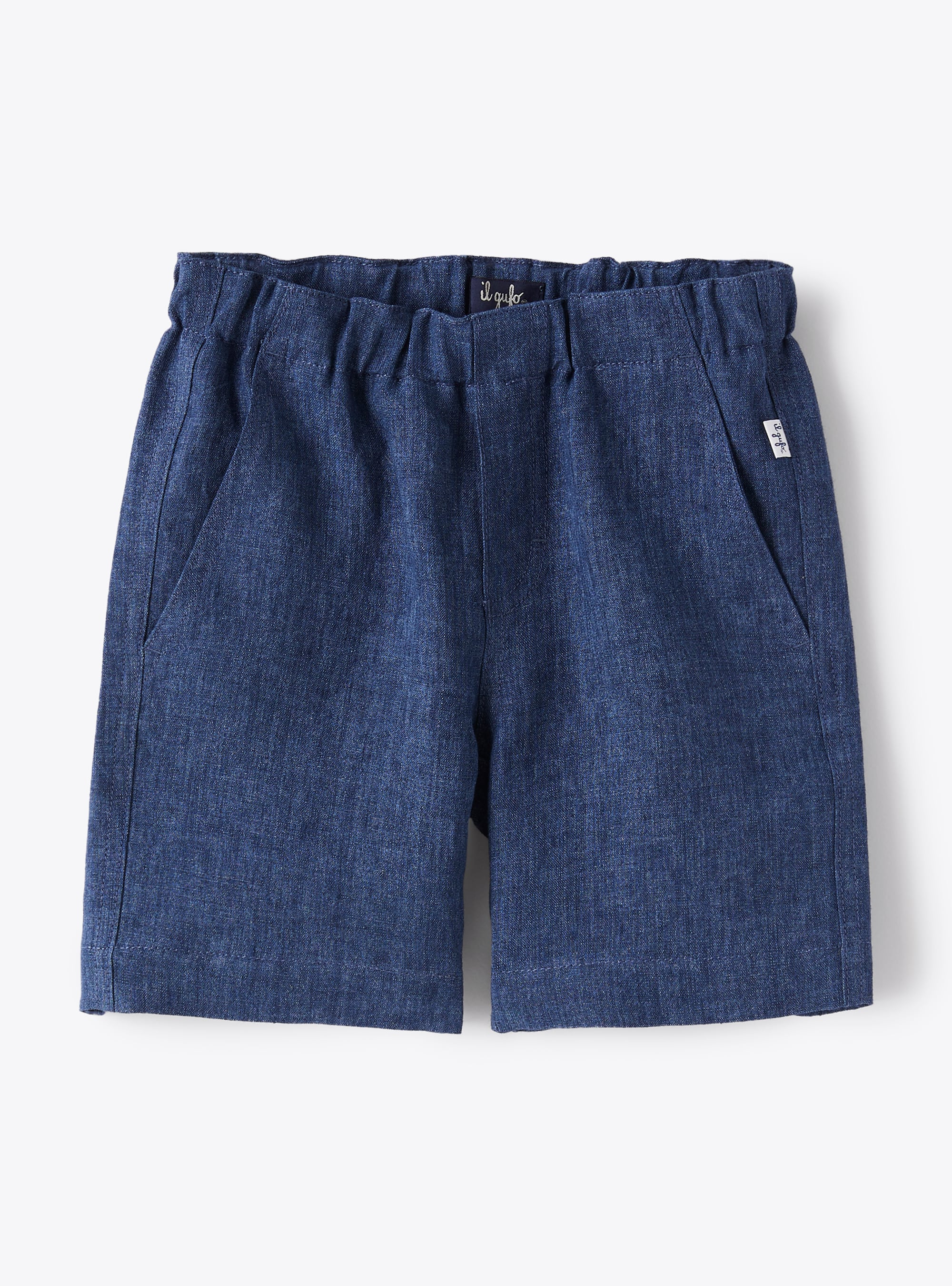 Bermuda shorts in blue linen - Trousers - Il Gufo