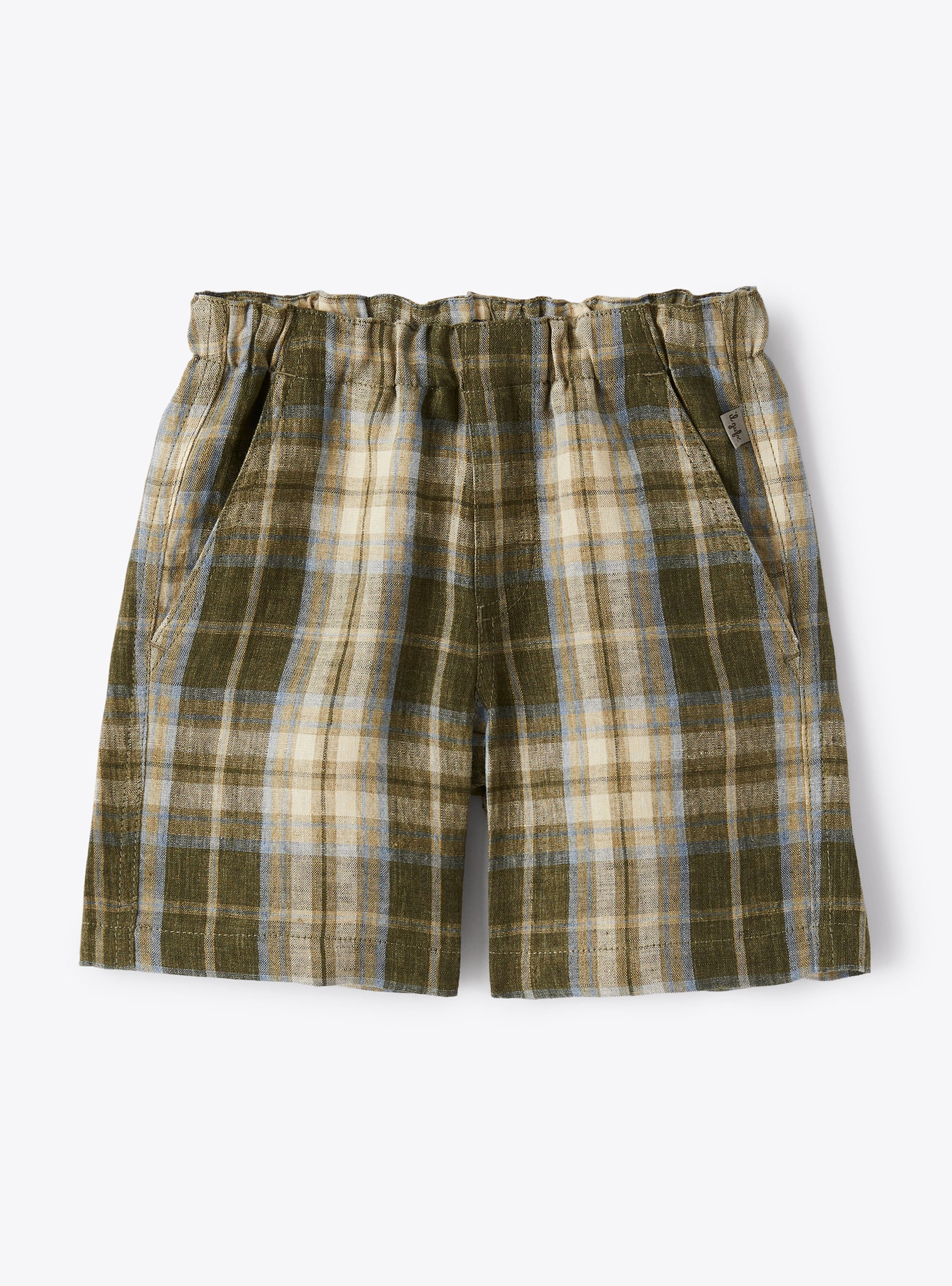Bermuda shorts in madras-patterned linen - Trousers - Il Gufo