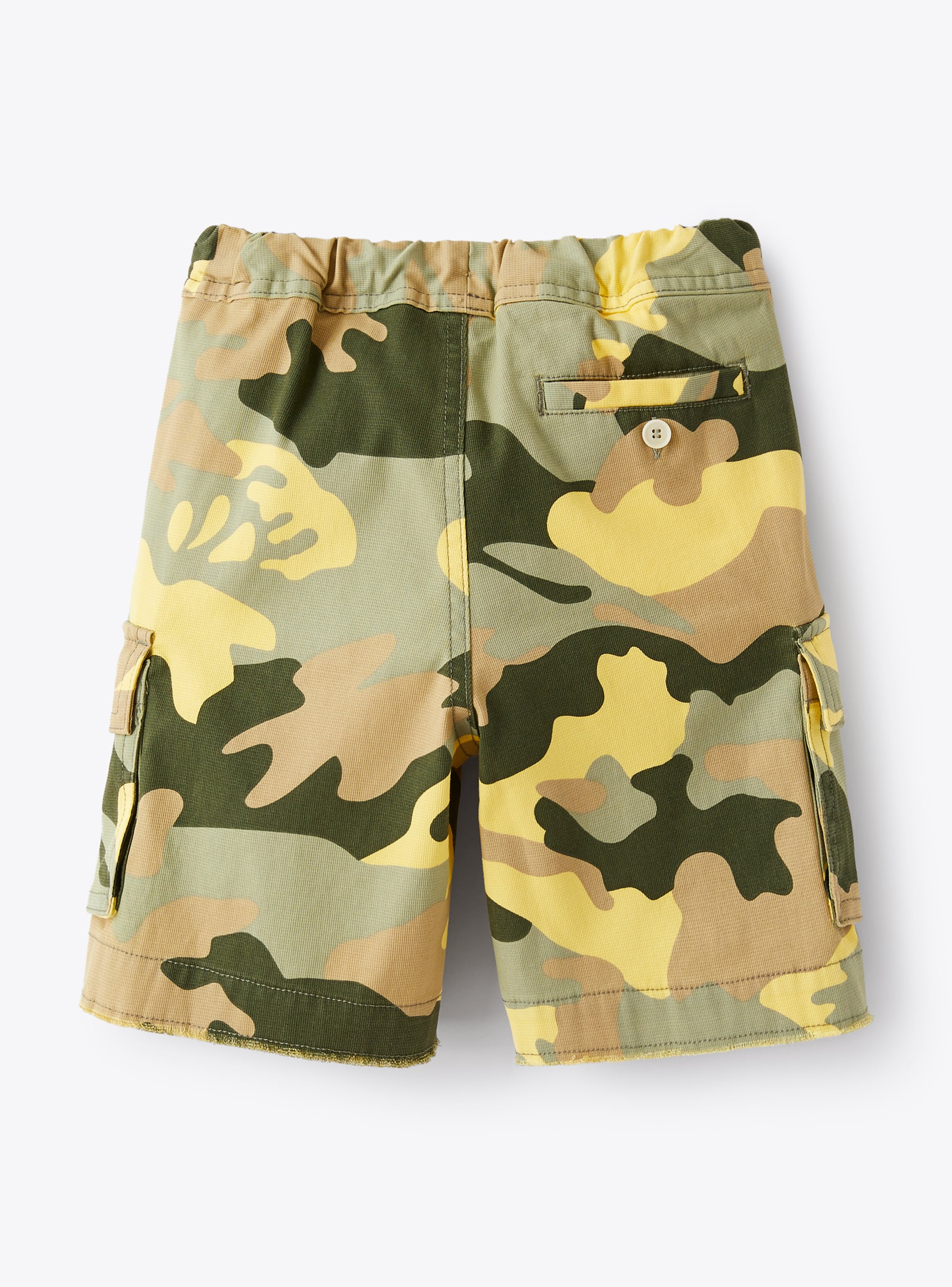 Bermuda shorts in camouflage-patterned canvas - Yellow | Il Gufo