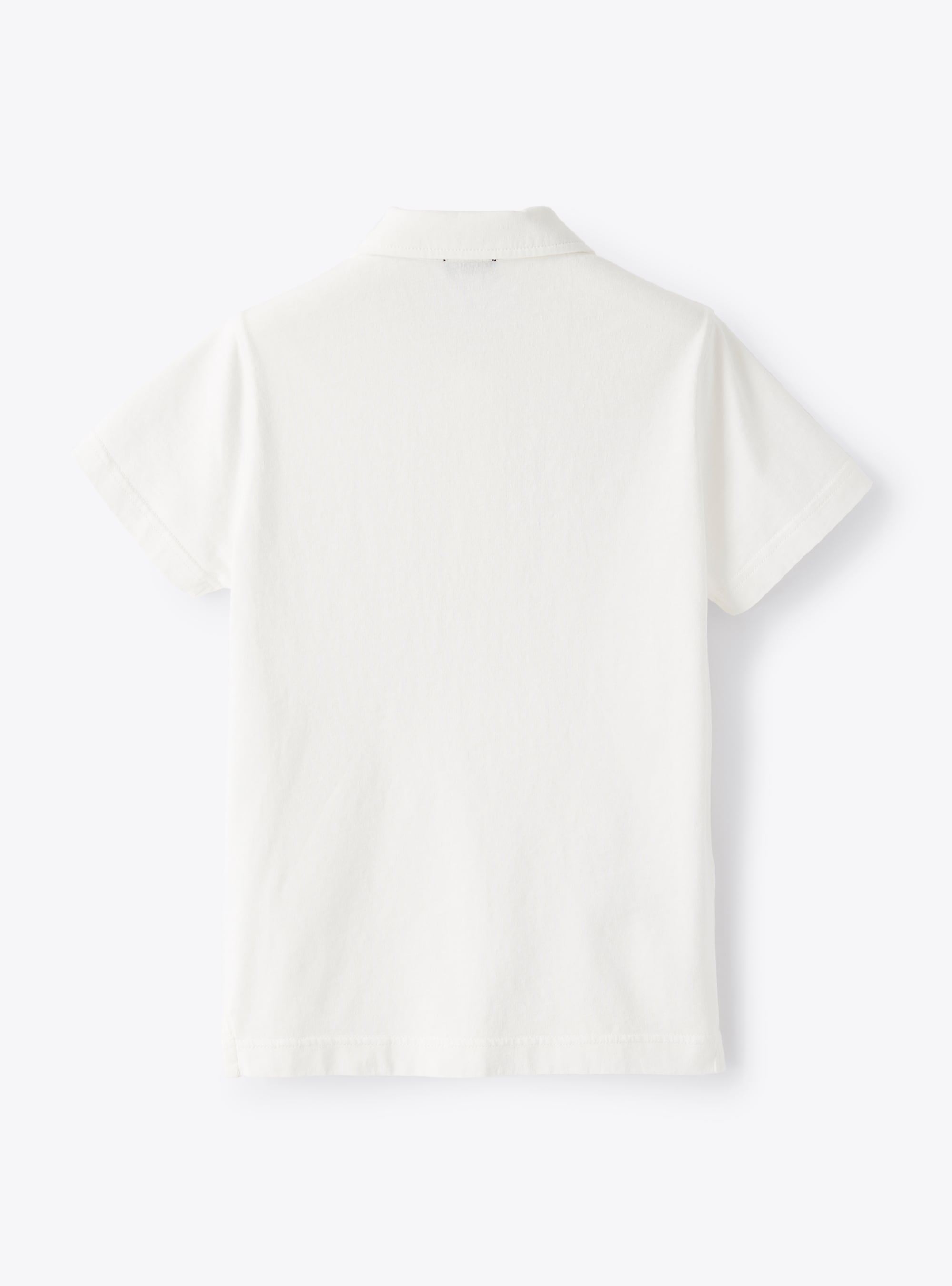 Polo shirt in white organic cotton - White | Il Gufo