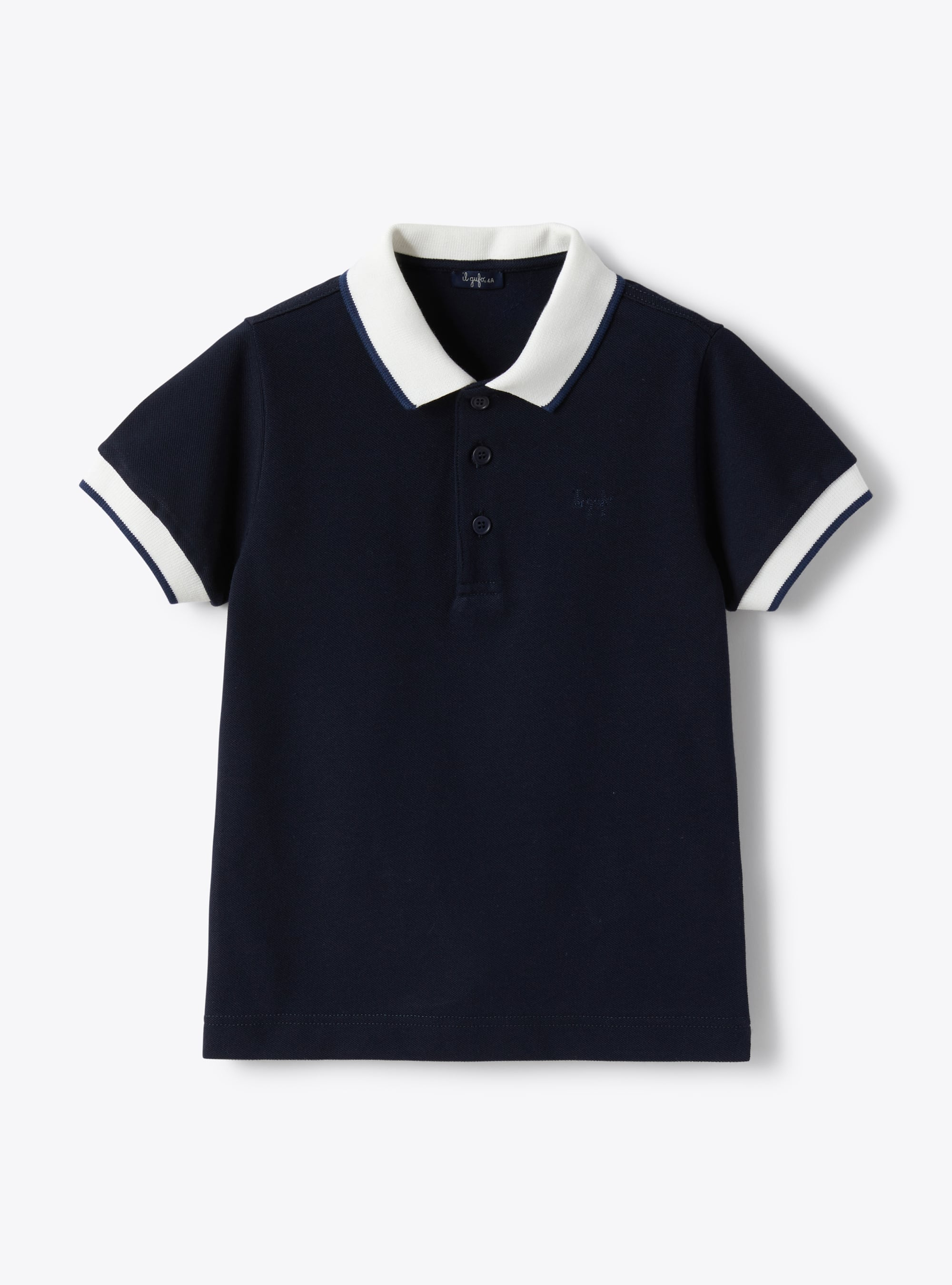 Piqué polo shirt with contrasting detail - T-shirts - Il Gufo