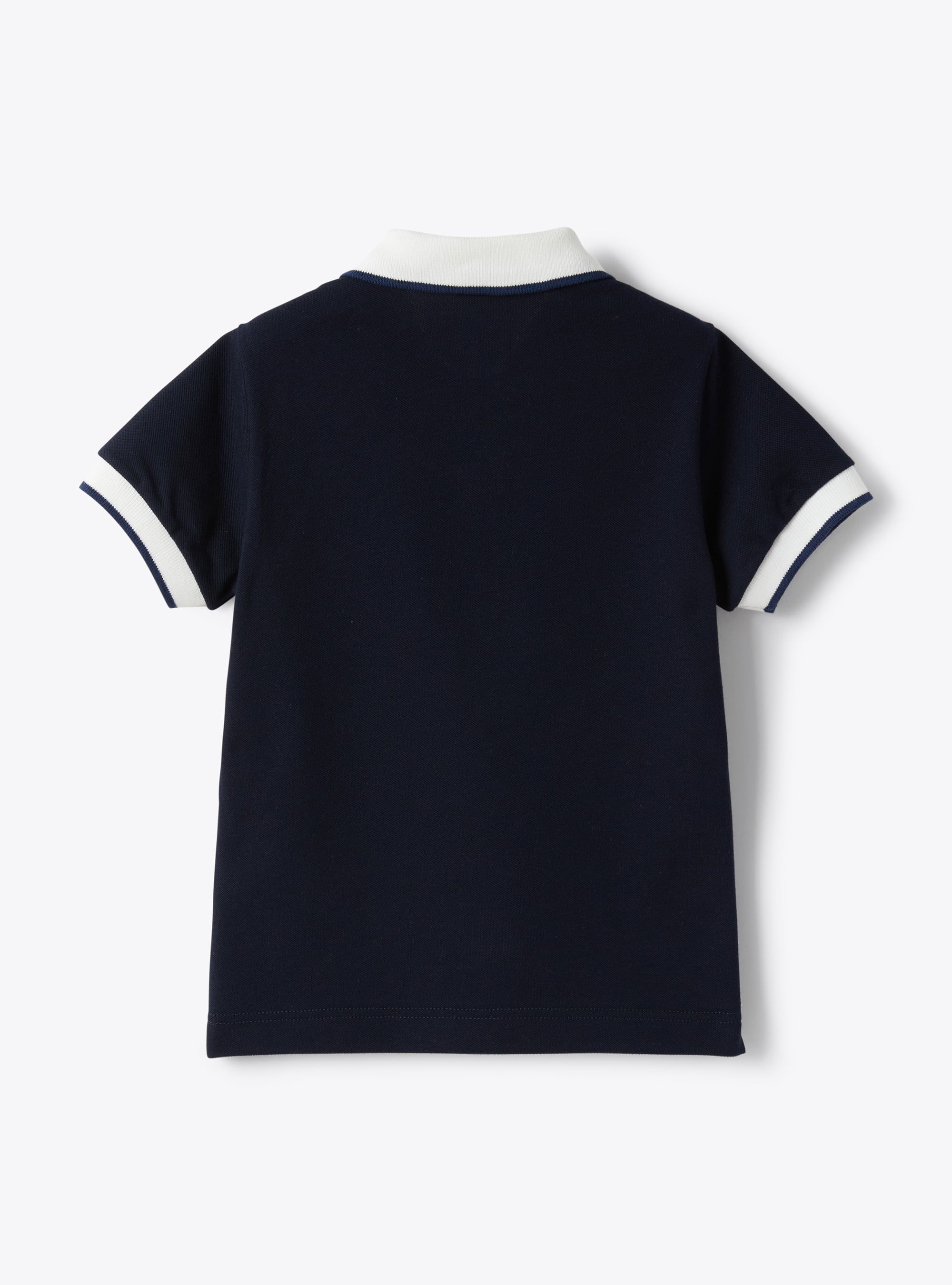 Piqué polo shirt with contrasting detail - Blue | Il Gufo