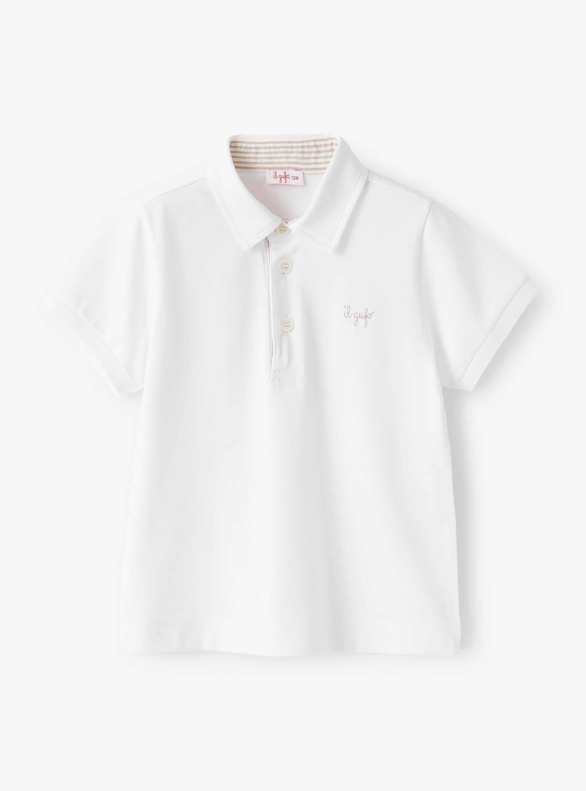 Polo shirt in jersey with seersucker trim - T-shirts - Il Gufo